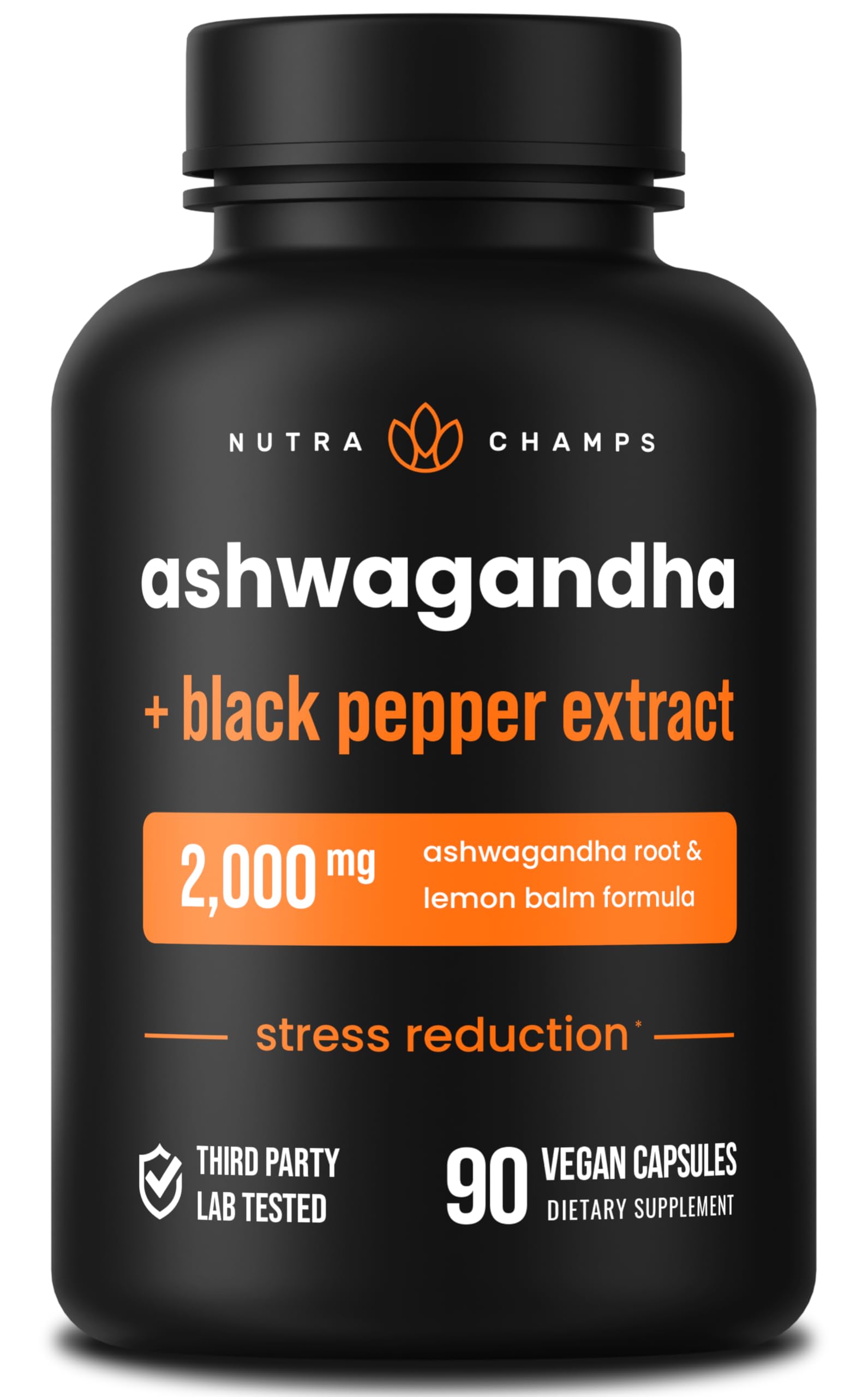 NutraChamps Organic Ashwagandha Capsules, 2000mg Adrenal Fatigue, Thyroid & Mood Support Ashwagandha Supplements, Ashwagandha Root Powder & Lemon Balm, Superior Absorption with Black Pepper NutraChamps uk supplements