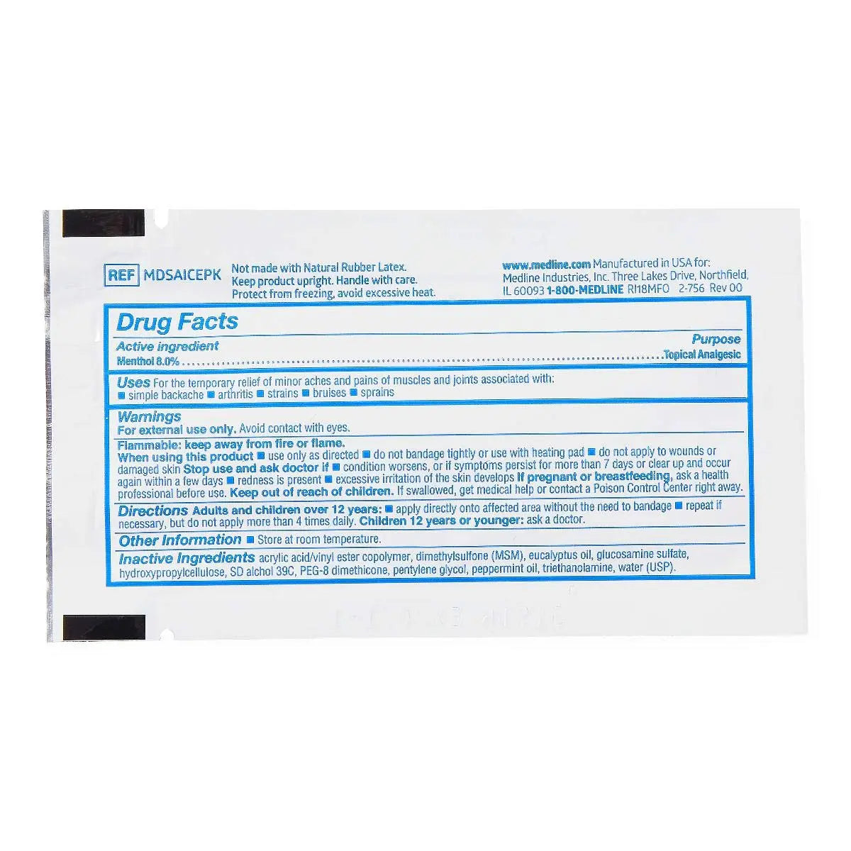 Medline ActivICE Topical Pain Reliever Gel, Great for Arthritis, Muscle Aches and Back Injuries, 5 grams - 100 Packs Medline uk supplements