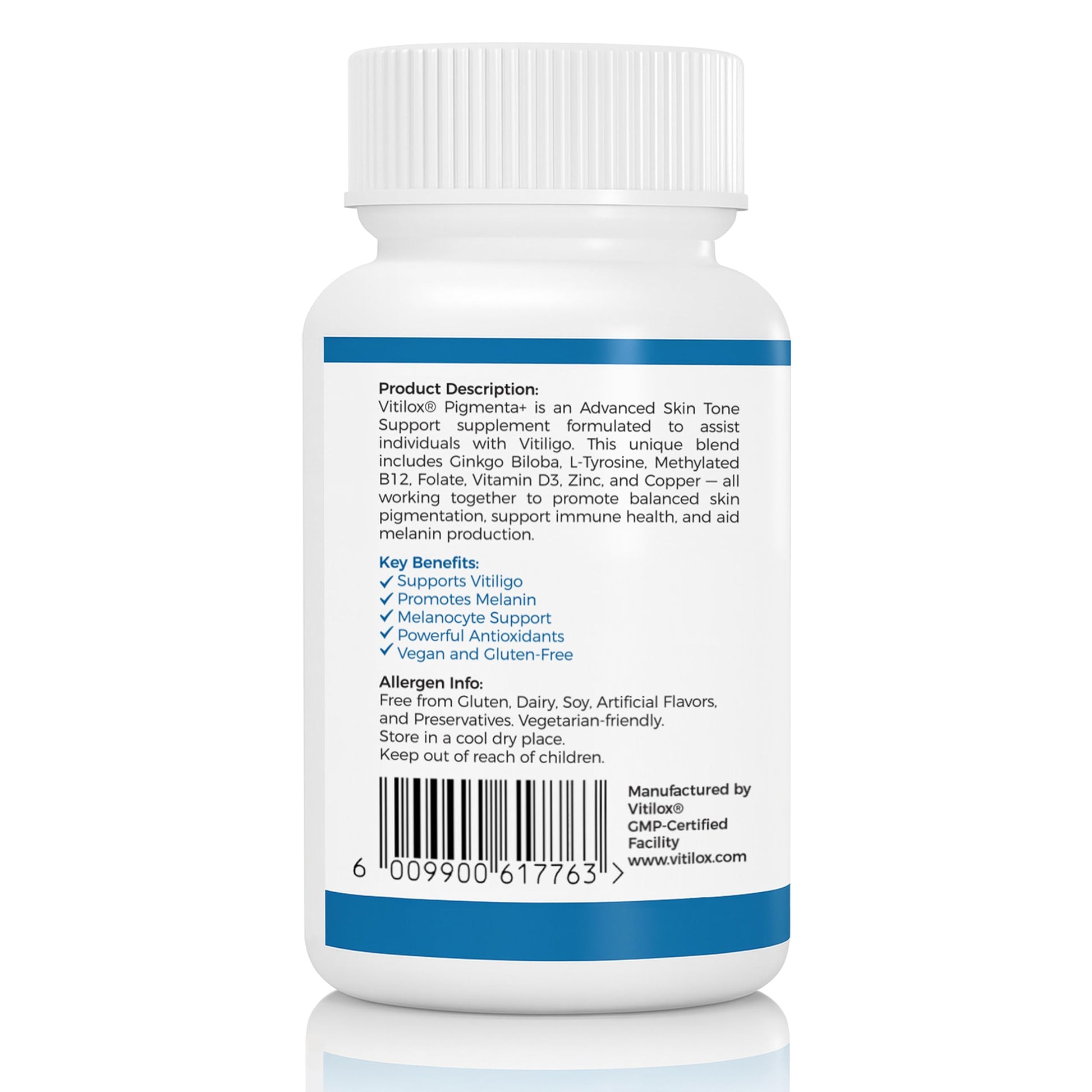 Vitilox Pigmenta+ Advanced, Skin Tone Support Supplement – 60 Tablets | 2 Months | Natural Vitiligo Skin Pigmentation Support | Reduce White Body Spots Vitilox uk supplements