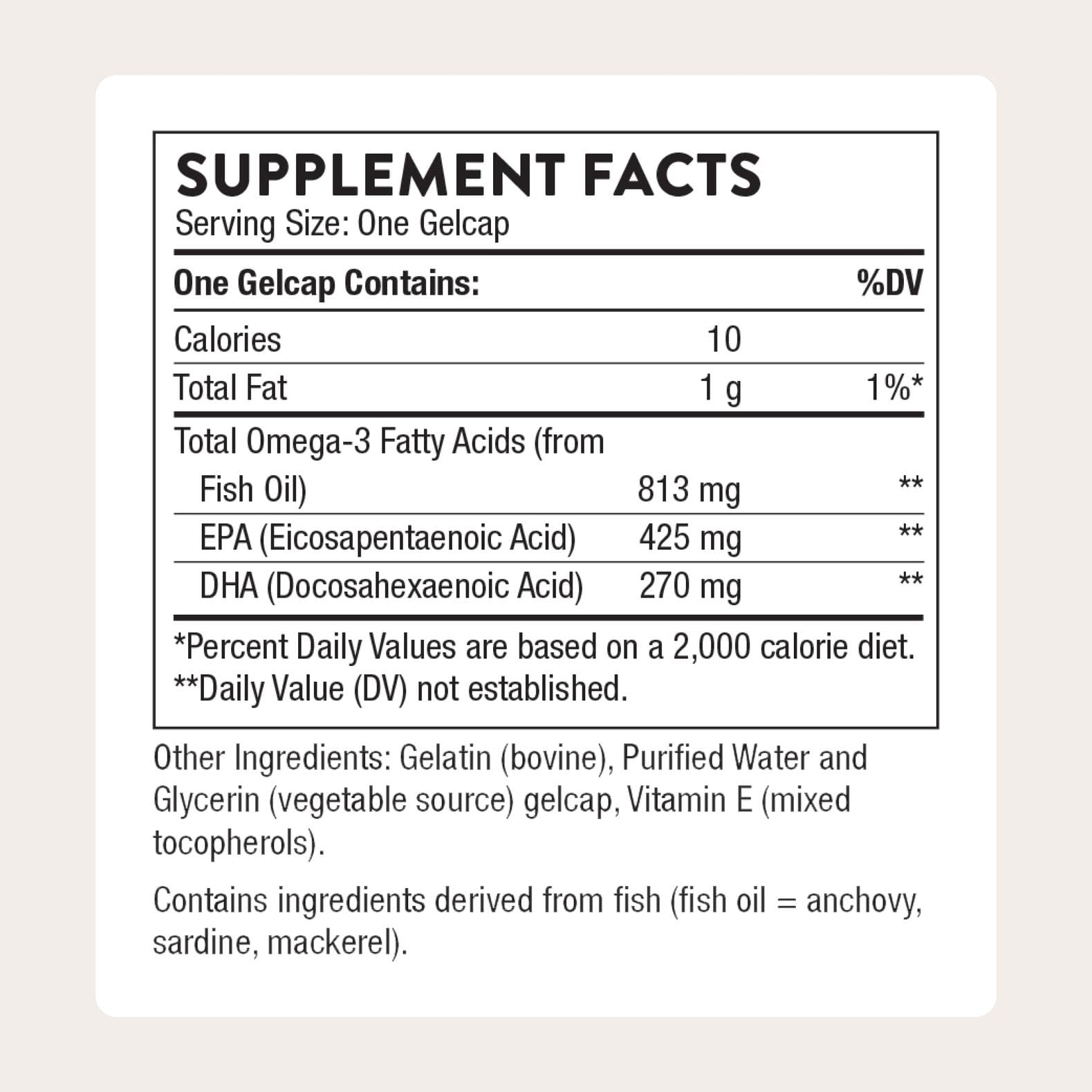 THORNE - Super EPA - Omega-3 Fatty Acids EPA 425mg & DHA 270mg Supplement - Support Brain, Cardiovascular, Joints & Skin* - Gluten, Dairy & Soy-Free - 90 Gelcaps THORNE uk supplements