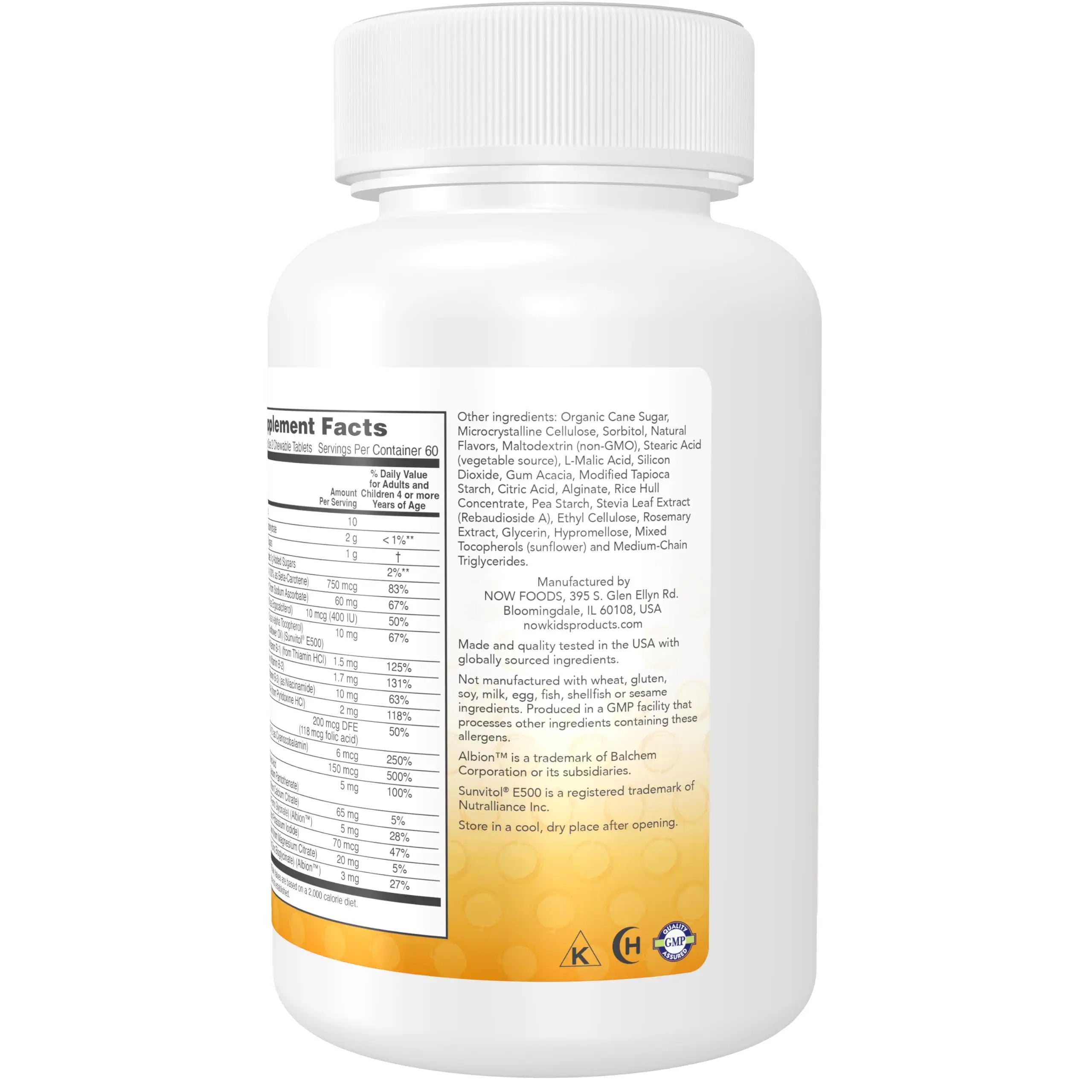 NOW Kids Supplements, Kid Vits Multivitamin, Berry Lemonade Flavor, 120 Chewable Tablets NOW Foods uk supplements