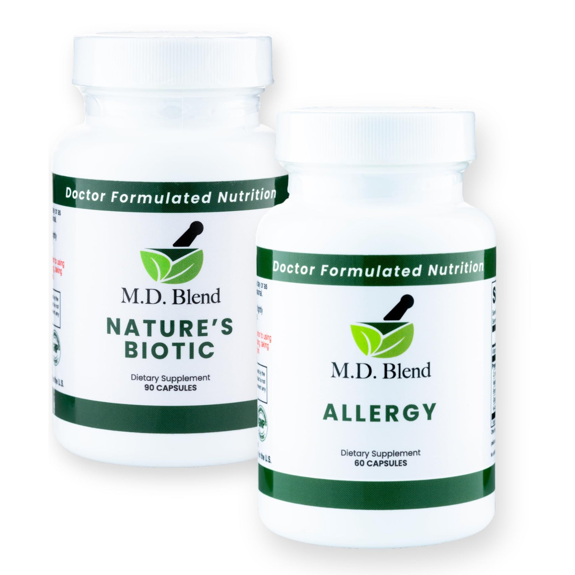 M.D. Blend Nature’s Biotic & Allergy Expert Bundle for Immune Support, Seasonal Allergy Relief, Respiratory Wellness, Quercetin and Bromelain, NAC Nettle Root Vitamins & Minerals Plant-Based Capsules M.D. Blend uk supplements