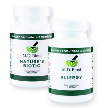 M.D. Blend Nature’s Biotic & Allergy Expert Bundle for Immune Support, Seasonal Allergy Relief, Respiratory Wellness, Quercetin and Bromelain, NAC Nettle Root Vitamins & Minerals Plant-Based Capsules M.D. Blend uk supplements