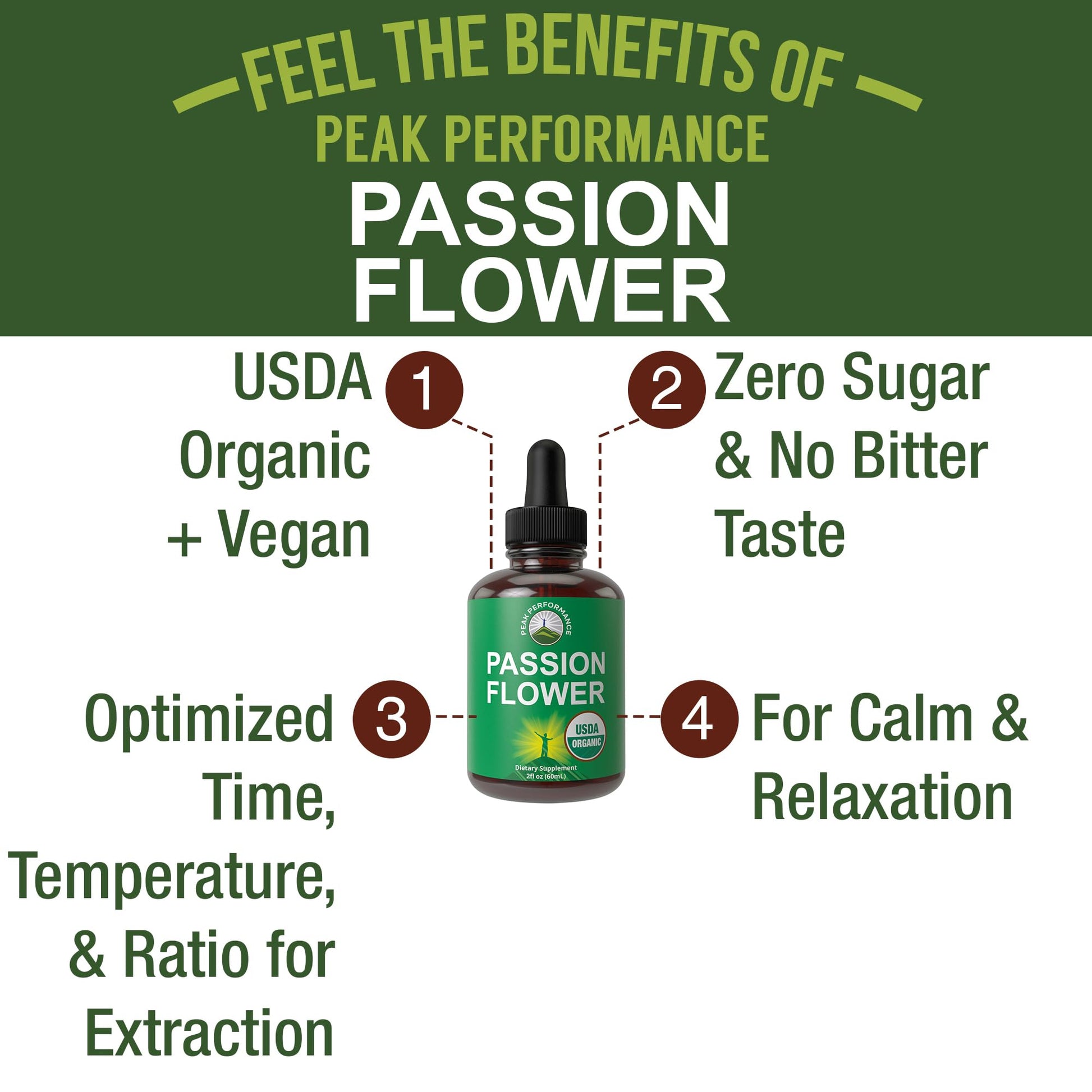 USDA Organic Passion Flower Extract Vegan Liquid Drops with High Bioavailability for Women and Men. Organic Passionflower Supplement with Zero Sugar and Gluten Free. for Calm, Relaxation Support. Peak Performance uk supplements
