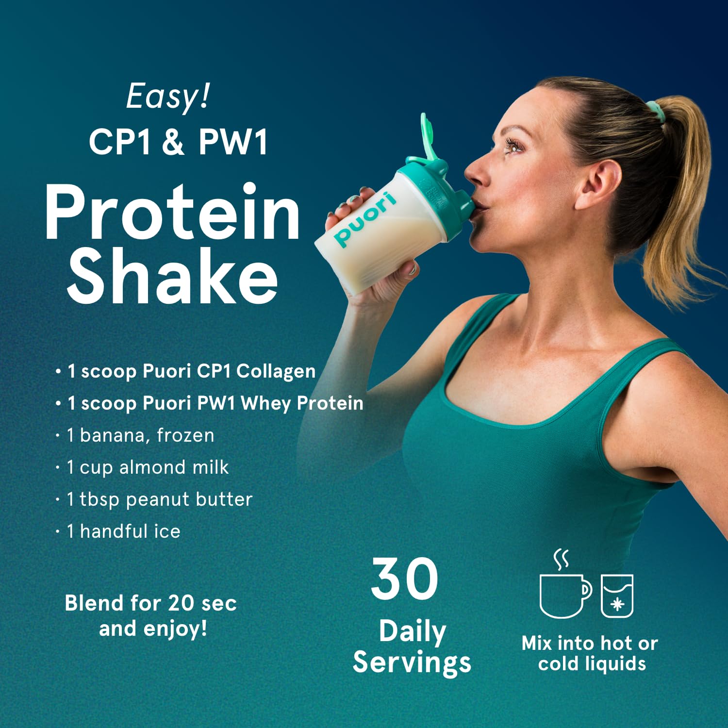 Puori CP1 Pure Collagen Hydrolysed Peptides 300g (30 Servings) Puori uk supplements