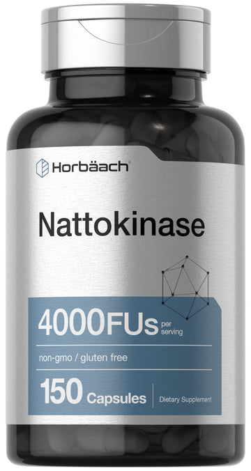 Nattokinase Supplement 4000 FU | 150 Capsules | Non-GMO, Gluten Free | by Horbaach Horbäach uk supplements