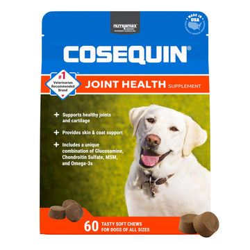 Nutramax Cosequin for Dogs Joint Health Supplement, Contains Glucosamine for Dogs, Chondroitin, MSM and Omega-3s, Supports Joint and Skin and Coat Health, Soft Chews, 60 Count Nutramax Laboratories uk supplements