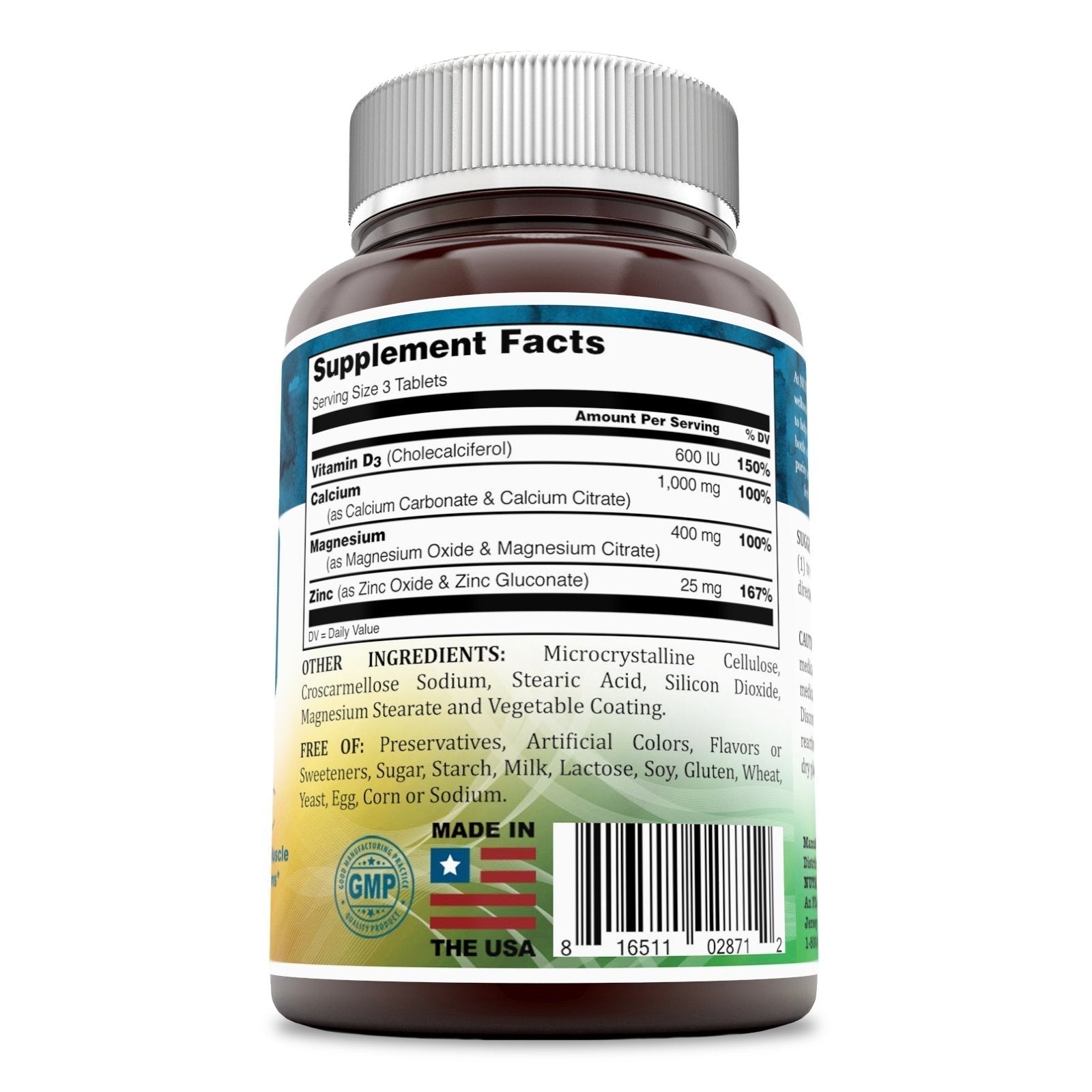 Nutri Essentials Calcium Magnesium Zinc + Vitamin D3 Tablets- Promotes Strong Bones & Teeth, Support Nerve & Muscle Function* (300 Count) Nutri Essentials uk supplements