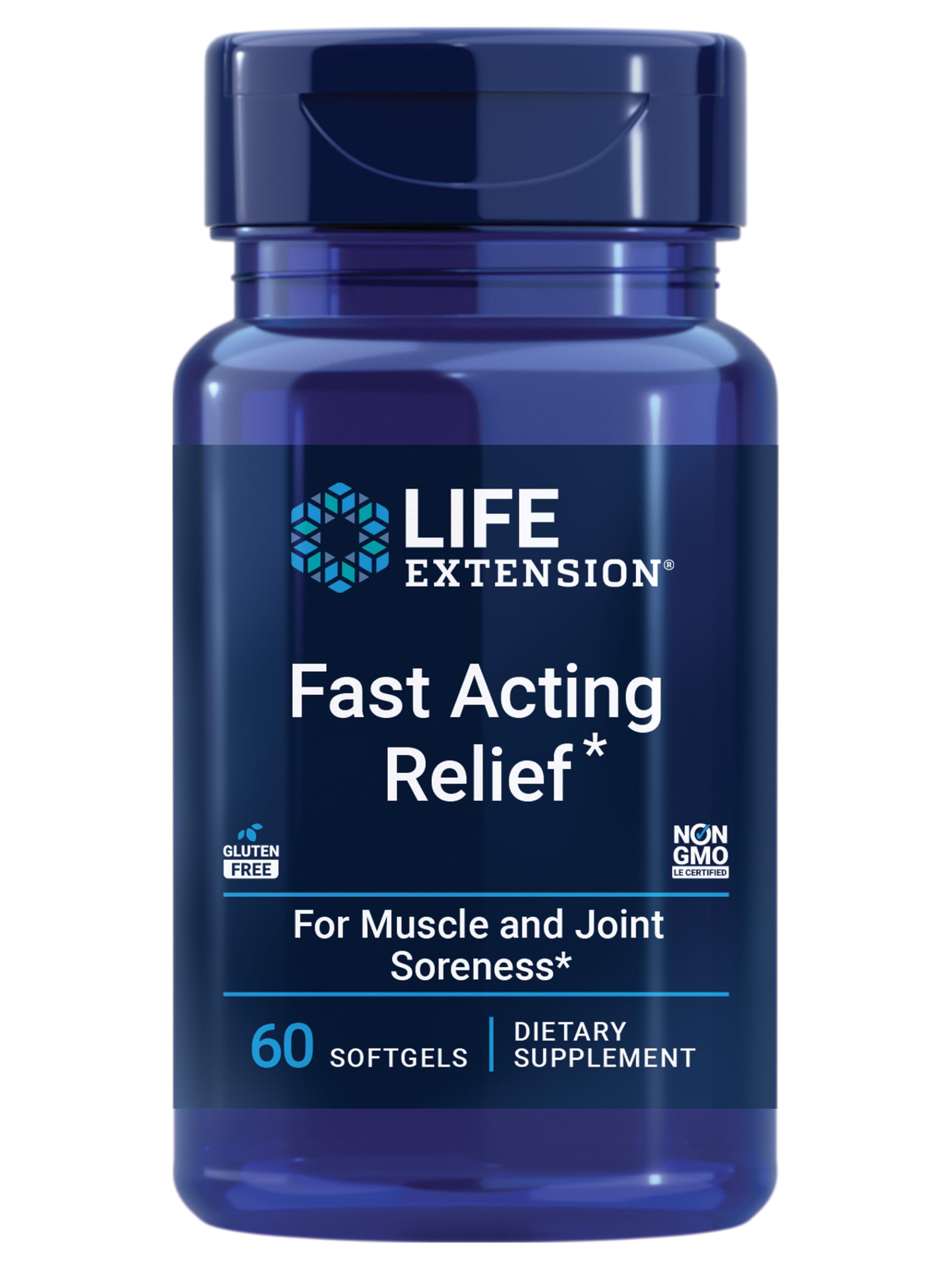 Life Extension Fast Acting Relief, Black Sesame Seeds, Turmeric, Boswellia, Joint Support Supplement, Quick Relief for discomfort in Bones, Joints & Muscles, Gluten-Free, Non-GMO, 60 softgels Life Extension uk supplements