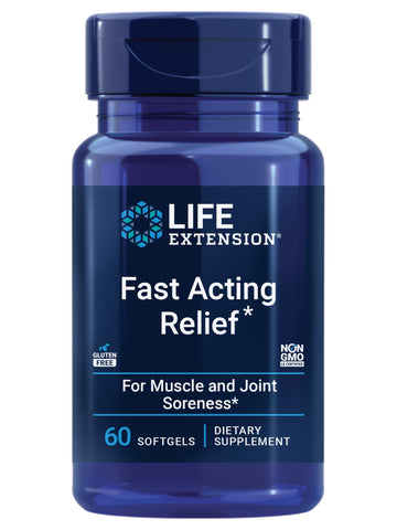 Life Extension Fast Acting Relief, Black Sesame Seeds, Turmeric, Boswellia, Joint Support Supplement, Quick Relief for discomfort in Bones, Joints & Muscles, Gluten-Free, Non-GMO, 60 softgels Life Extension uk supplements