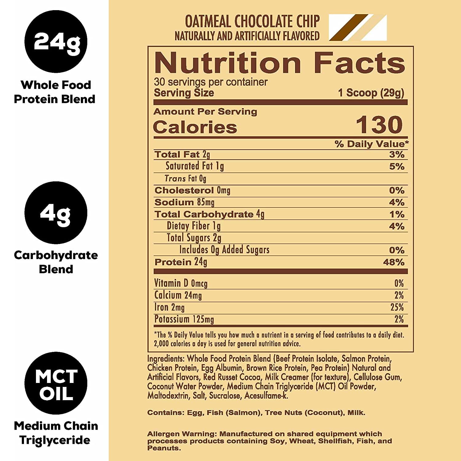 REDCON1 MRE Lite Whole Food Protein Powder, Oatmeal Chocolate Chip - Low Carb REDCON1 uk supplements