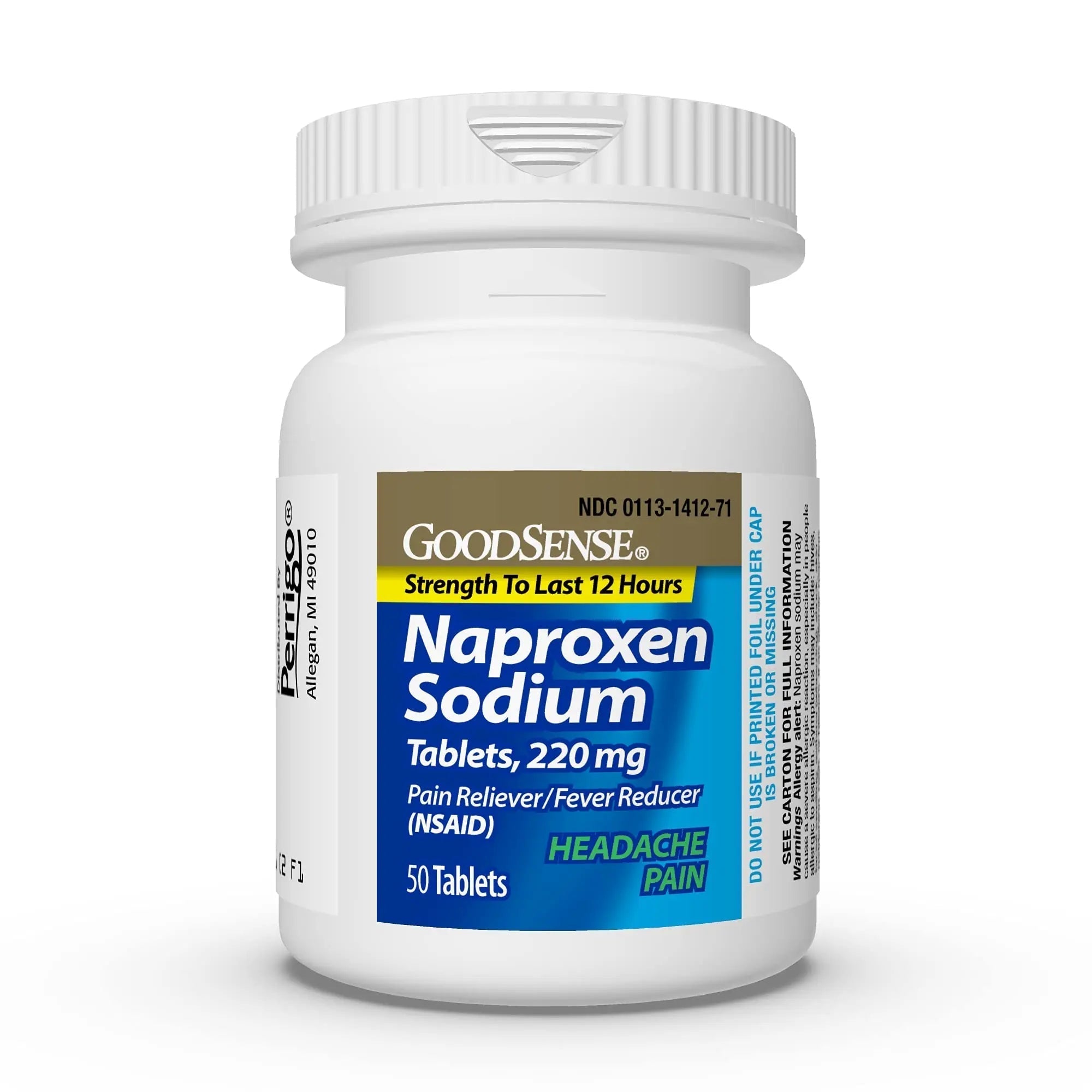 GoodSense Naproxen Sodium Tablets 220 Mg, Headache Pain, Blue, 50 Count GoodSense uk supplements