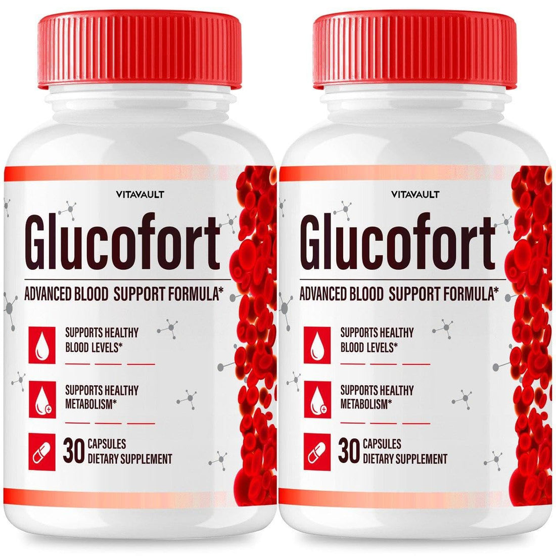 (2 Pack) Glucofort, Max Advanced Blood Support Formula Capsules Vitavault uk supplements