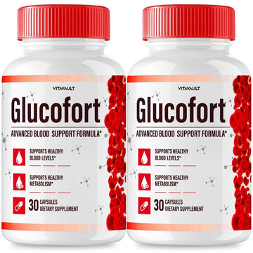 (2 Pack) Glucofort, Max Advanced Blood Support Formula Capsules Vitavault uk supplements