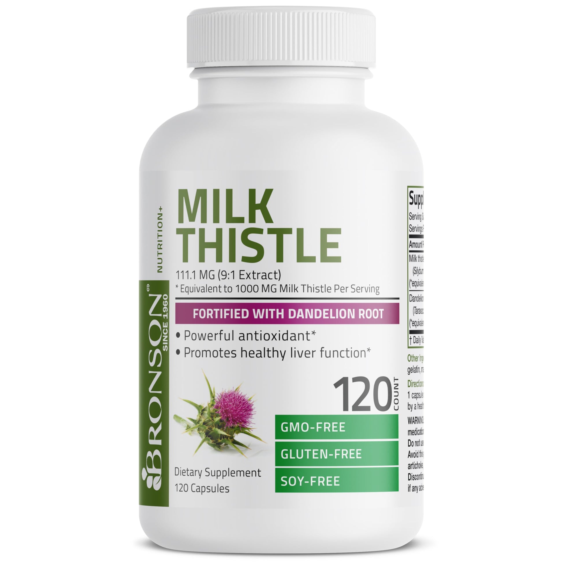 Bronson Milk Thistle Silymarin Marianum & Dandelion Root Liver Health Support Bronson uk supplements