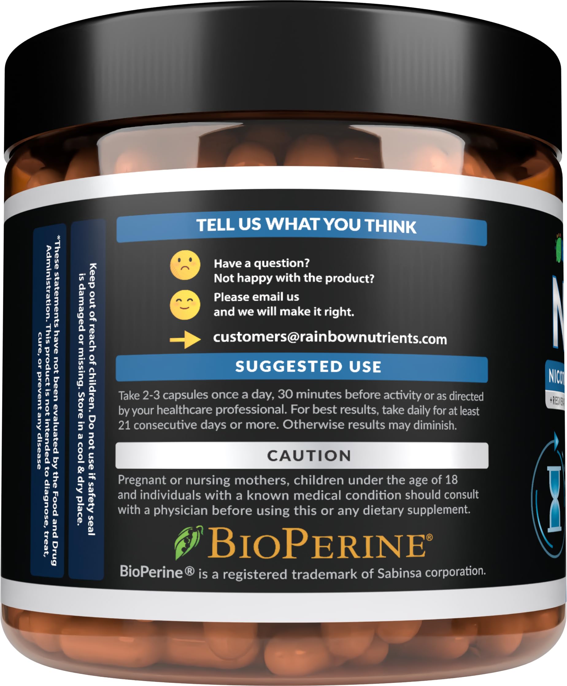2010 MG NAD+ Supplement- Nicotinamide Riboside, Resveratrol, Quercetin & BioPerine® (High Absorption)- Natural NAD Booster for Anti-Aging, Cellular Energy, Skin- For Women & Men- 90 V Capsules Rainbow Nutrients, LLC uk supplements
