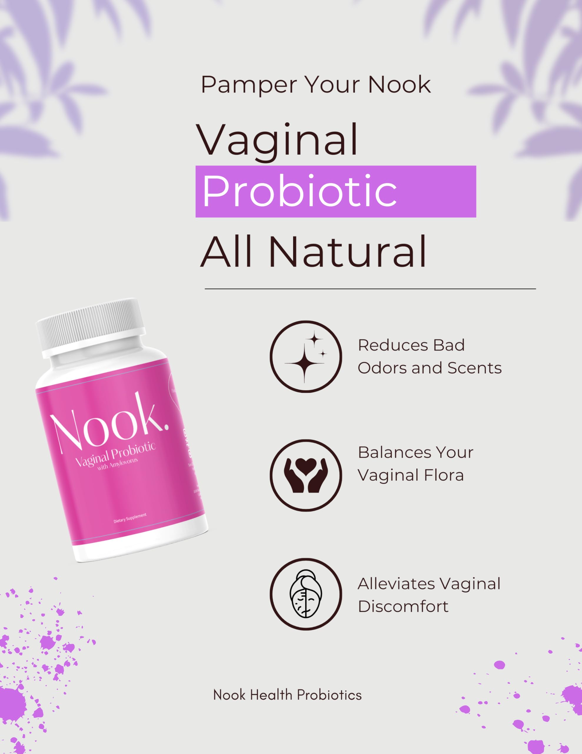 Nook Vaginal Probiotics for Women - pH Balance & Odor Control Feminine Health Supplements Nook uk supplements