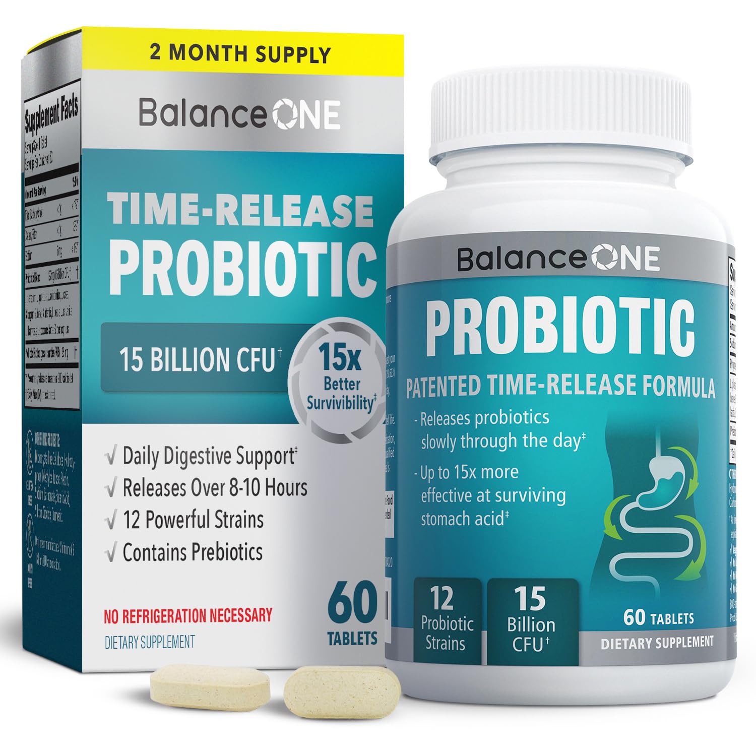 Balance ONE 2-Month Complete Digestive Support Bundle – Intestinal Barrier & Microbiome Kit – Includes 2X RevivaGut Powder & 1x Daily Probiotic (3 Pieces) Balance ONE uk supplements