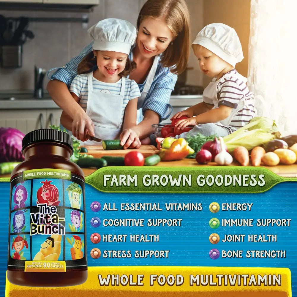 Whole Food Multivitamin Fruit & Super Greens All-in-one Vitamin Complex, 90 Vegan Capsules - Daily Vitamin for Women and Men Hippie Farms uk supplements