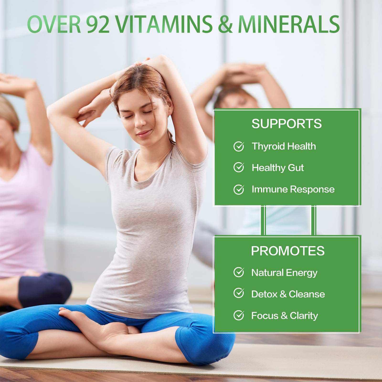 VPKIN Organic Sea Moss Capsules with Bladderwrack,Burdock Root and Black Pepper Extract-Irish SeaMoss Pills 2000mg-Promotes Immune System,Thyroid Support(120 Capsules) VPKIN uk supplements