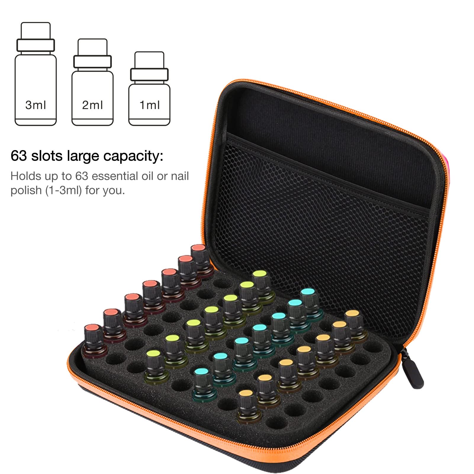 Essential Oil Storage Holder Organizer Carrying Case, Essential Oils Box Holds 63 Bottles GOTOTOP uk supplements