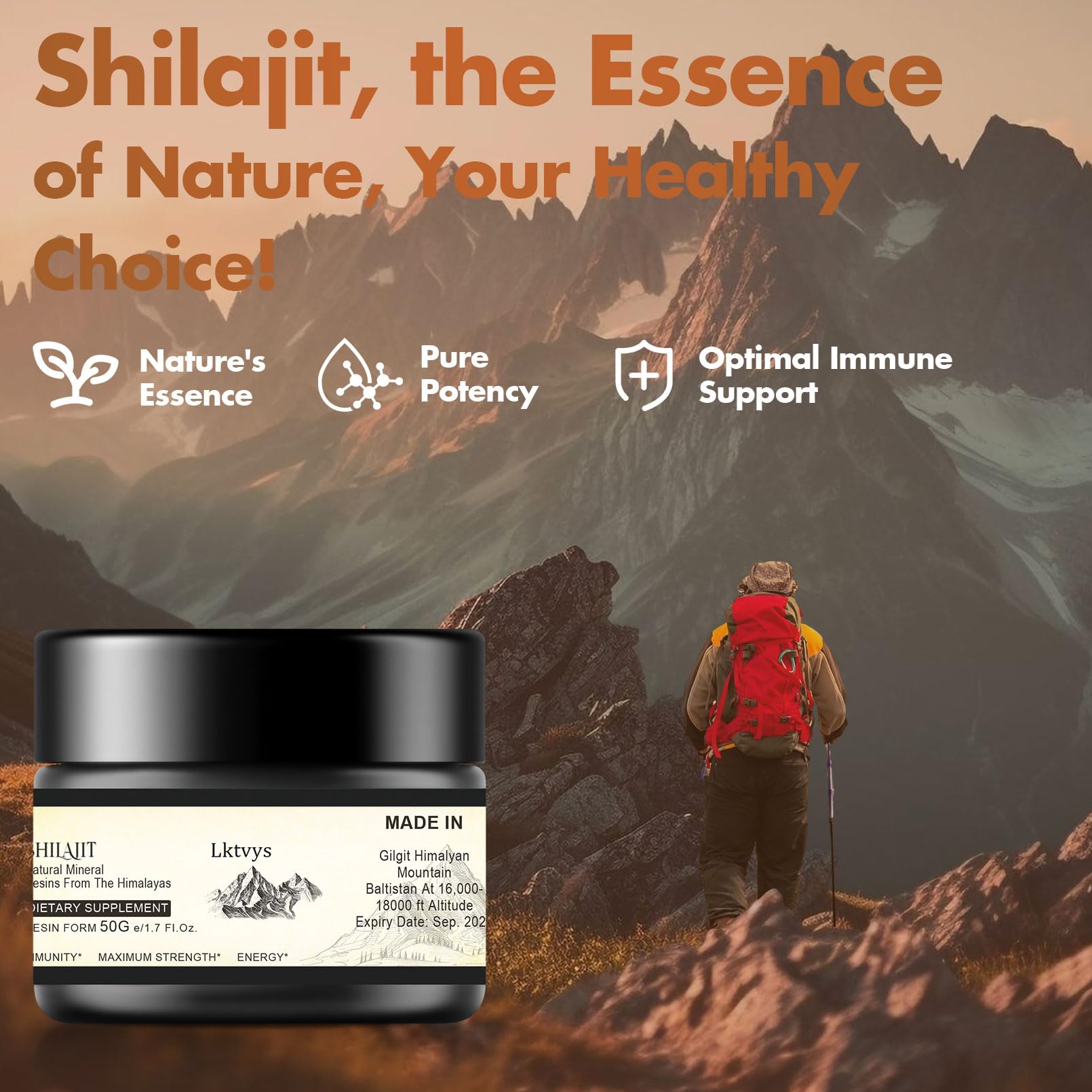 Shilajit Pure Himalayan Organic - Pure Original Shilajit, 50g(Large Volume), Enriched Lktvys uk supplements