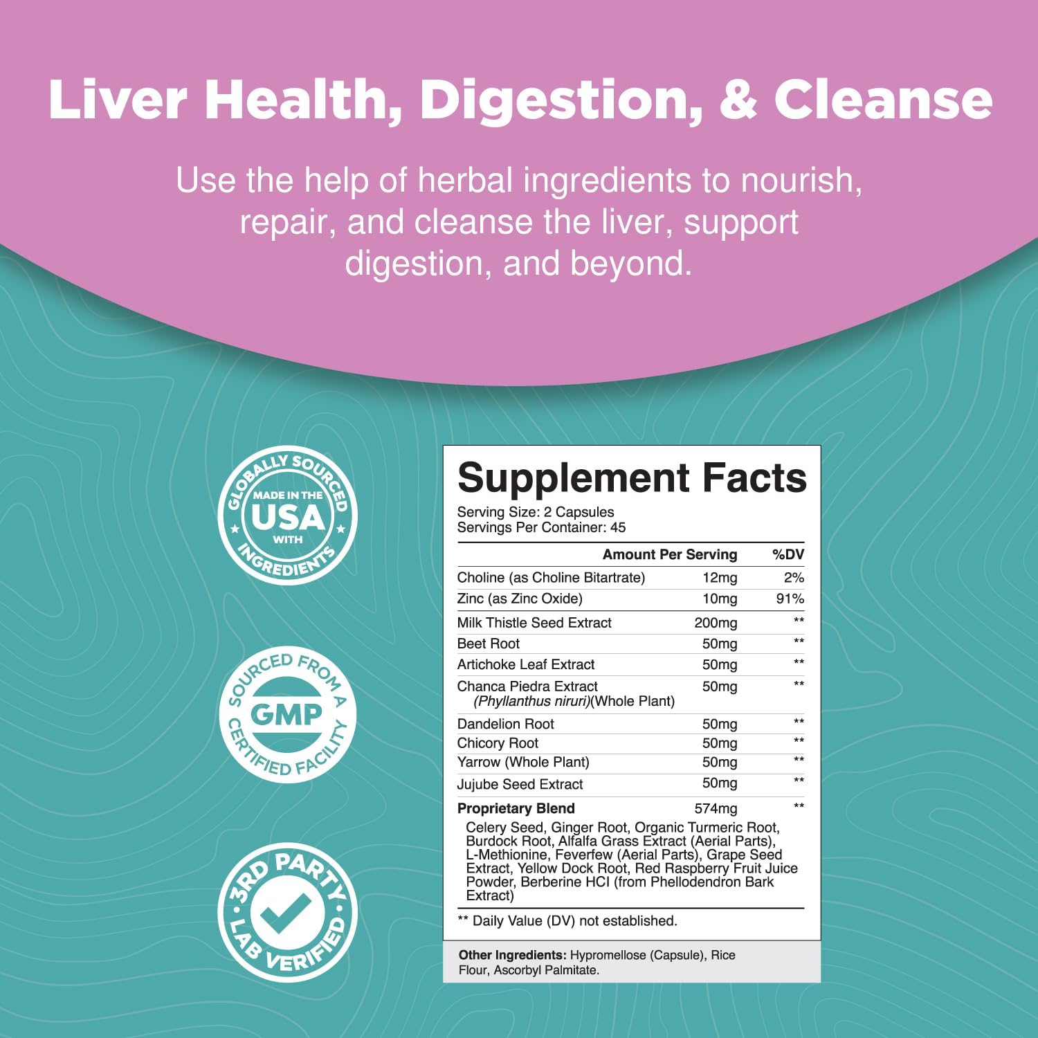 Liver Cleanse Detox & Repair Formula - Herbal Liver Support Supplement Natures Craft uk supplements