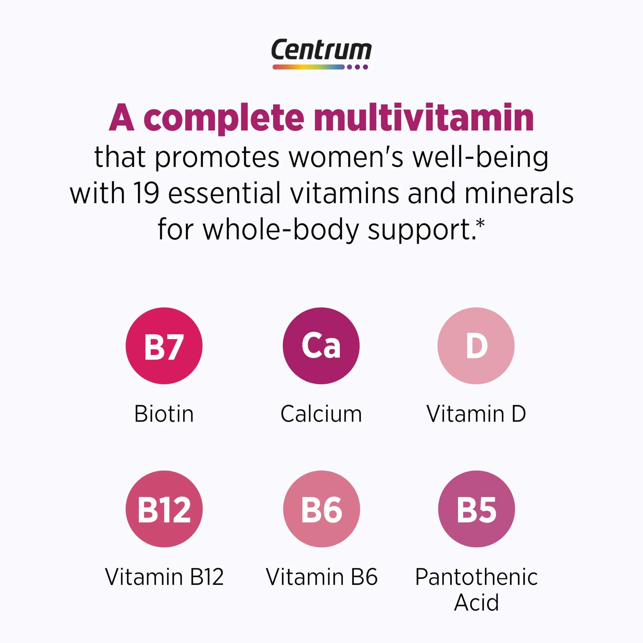 Centrum Complete Multivitamin Supplement + Hot Flash Support Menopause Support Tablets, with Clinically Studied geniVida, 30 Count Centrum uk supplements