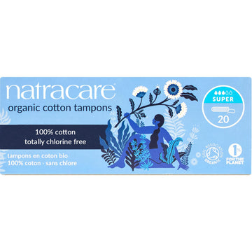 Natracare 2000 Organic All Cotton Non-Applicator Tampons 20 Count NATRACARE uk supplements