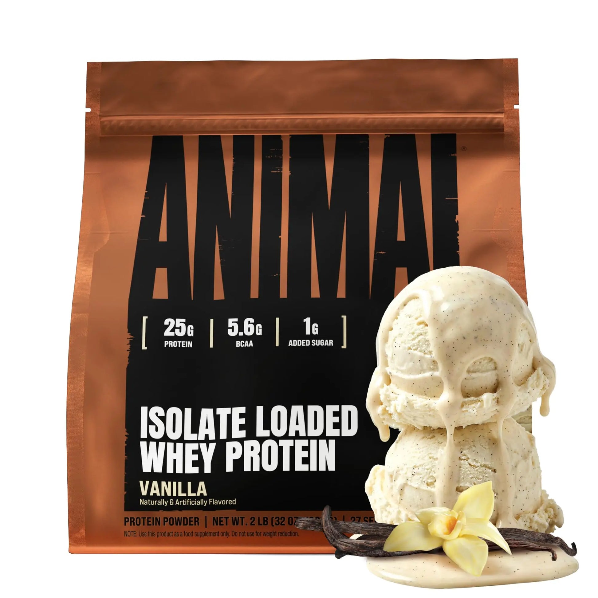Animal Whey Isolate Protein Powder - Loaded for Pre & Post Workout Muscle Builder and Recovery with Digestive Enzymes for Men & Women - 25g Protein, Great Taste, Low Sugar - Vanilla 2 lbs Animal uk supplements