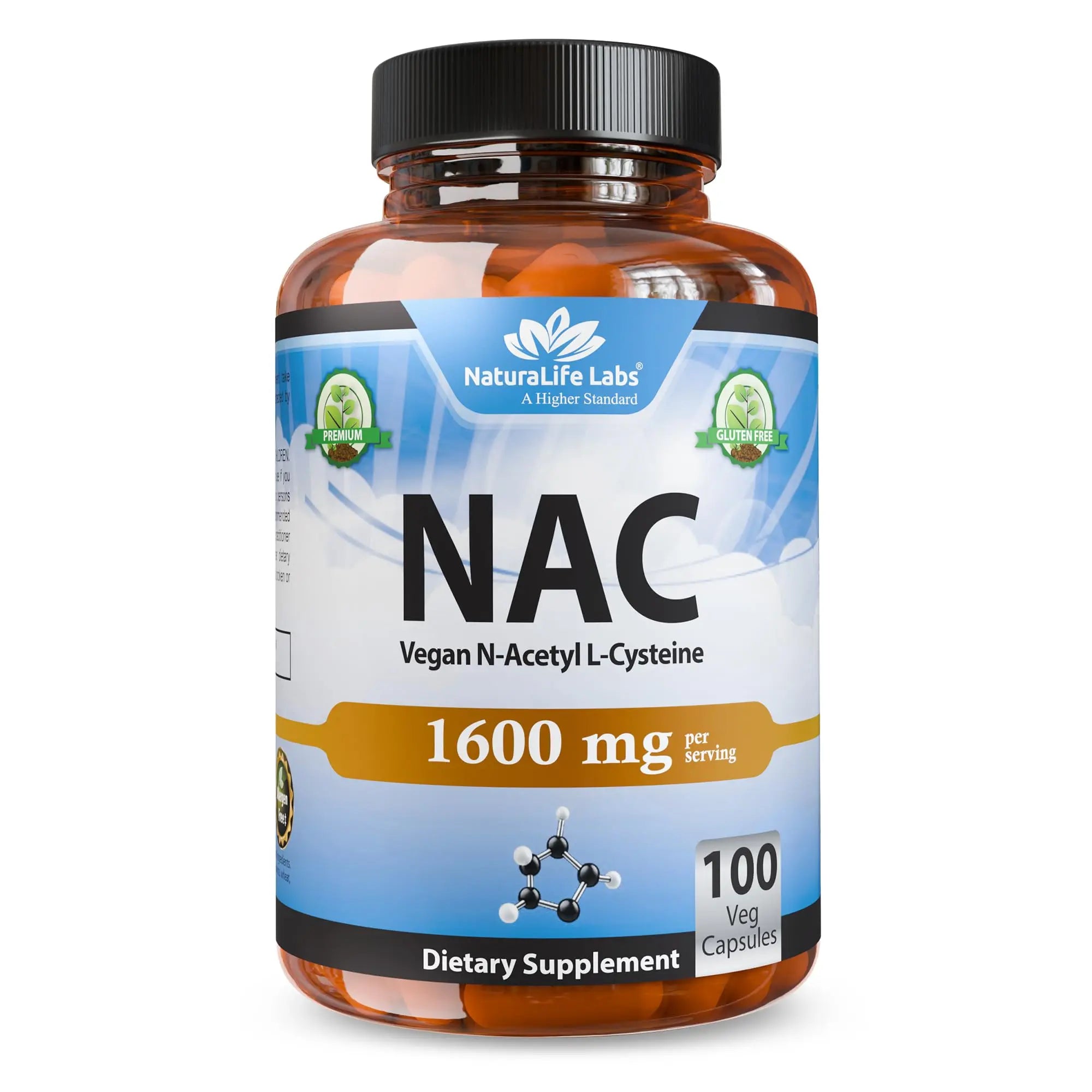 NaturaLife Labs N-Acetyl-L-Cysteine (NAC) 1600 mg – 100 Capsules - Vegan, Non-GMO & Gluten-Free NaturaLife Labs uk supplements