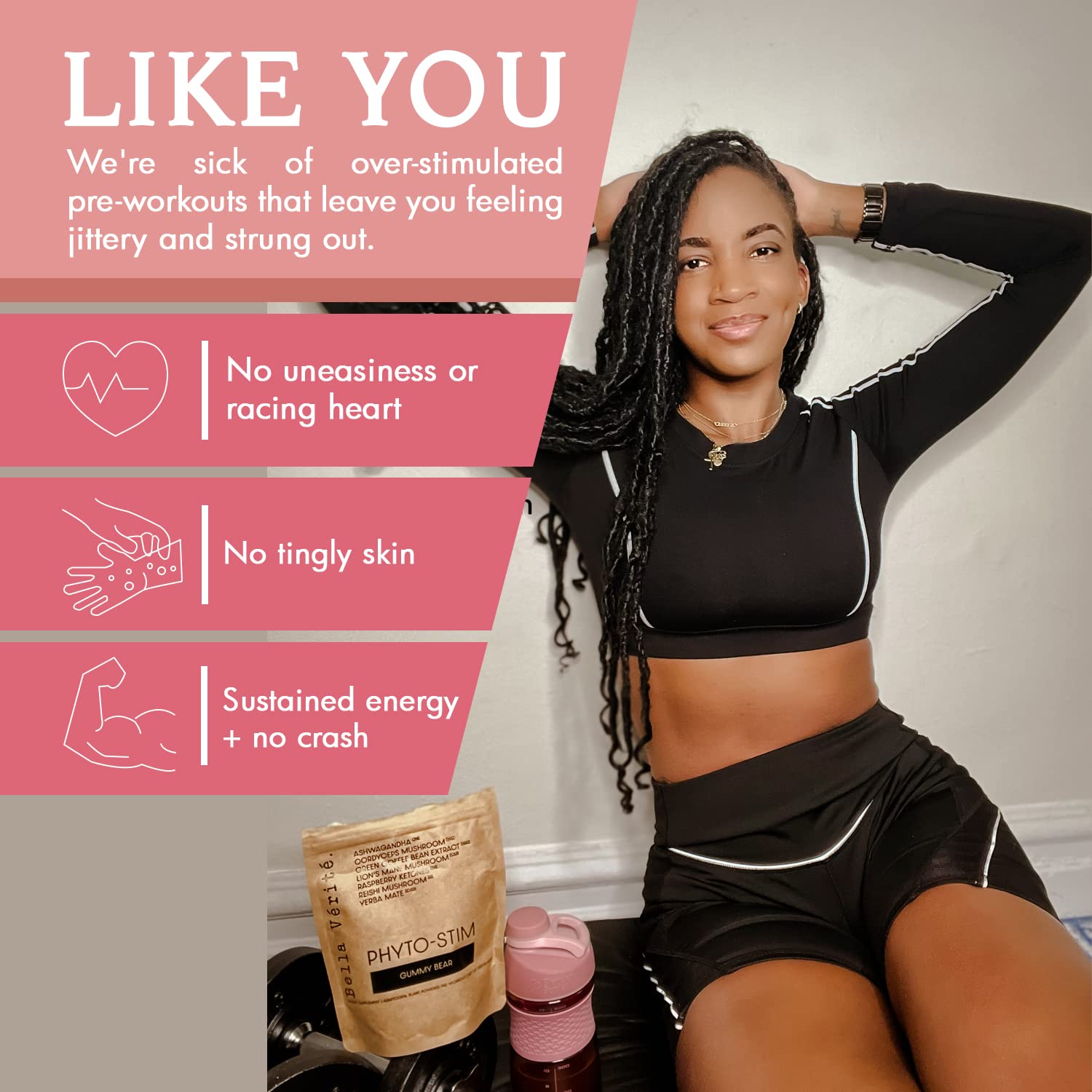 Bella Vérité Phyto Stim | Natural Pre Workout Powder | Yerba Mate and Ashwagandha Bella Vérité. uk supplements