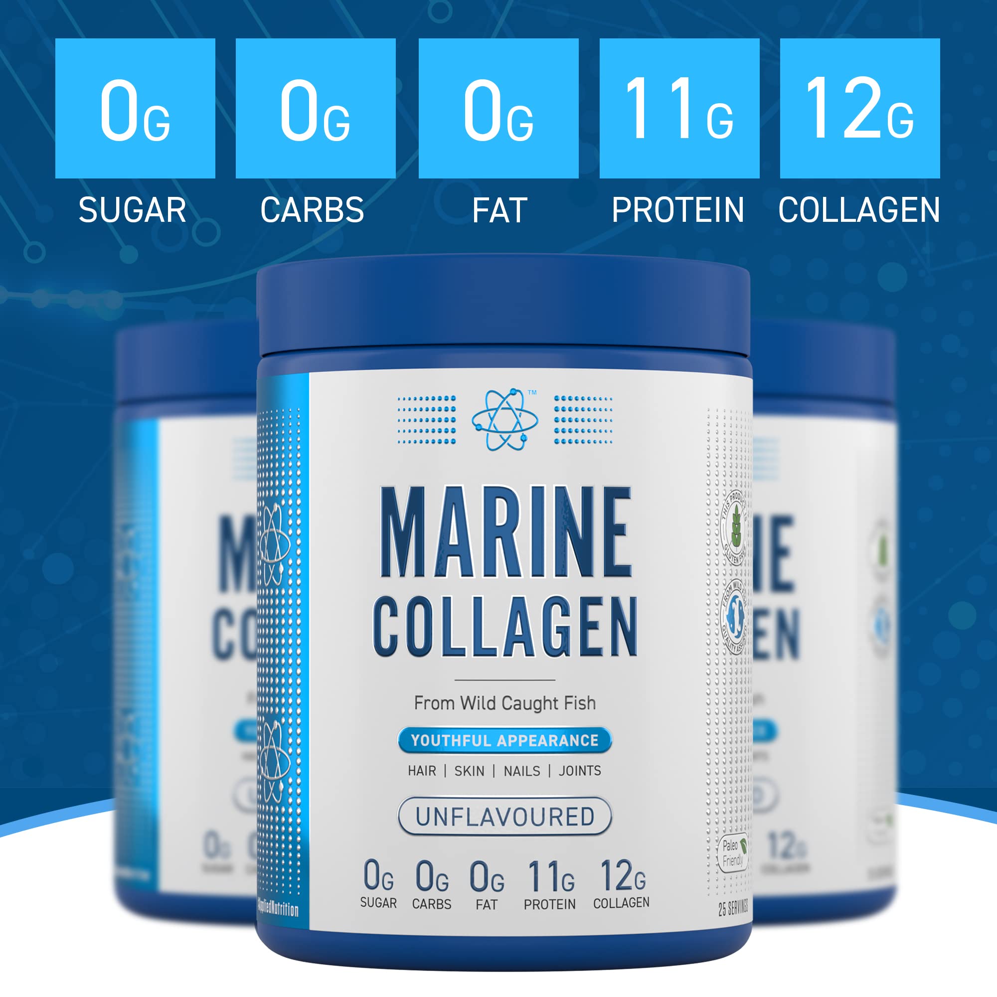 Applied Nutrition Marine Collagen Powder - Hydrolysed Collagen Protein, Healthy Skin, Hair, Nails Applied Nutrition uk supplements