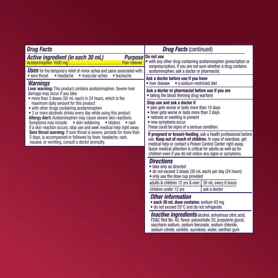 Vicks PainQuil Pain Relief Acetaminophen 1000mg Max Strength‡ Adult Pain Reliever Liquid 12oz, Backache Headache Relief, 1 Daytime Pain Reliever Vicks uk supplements