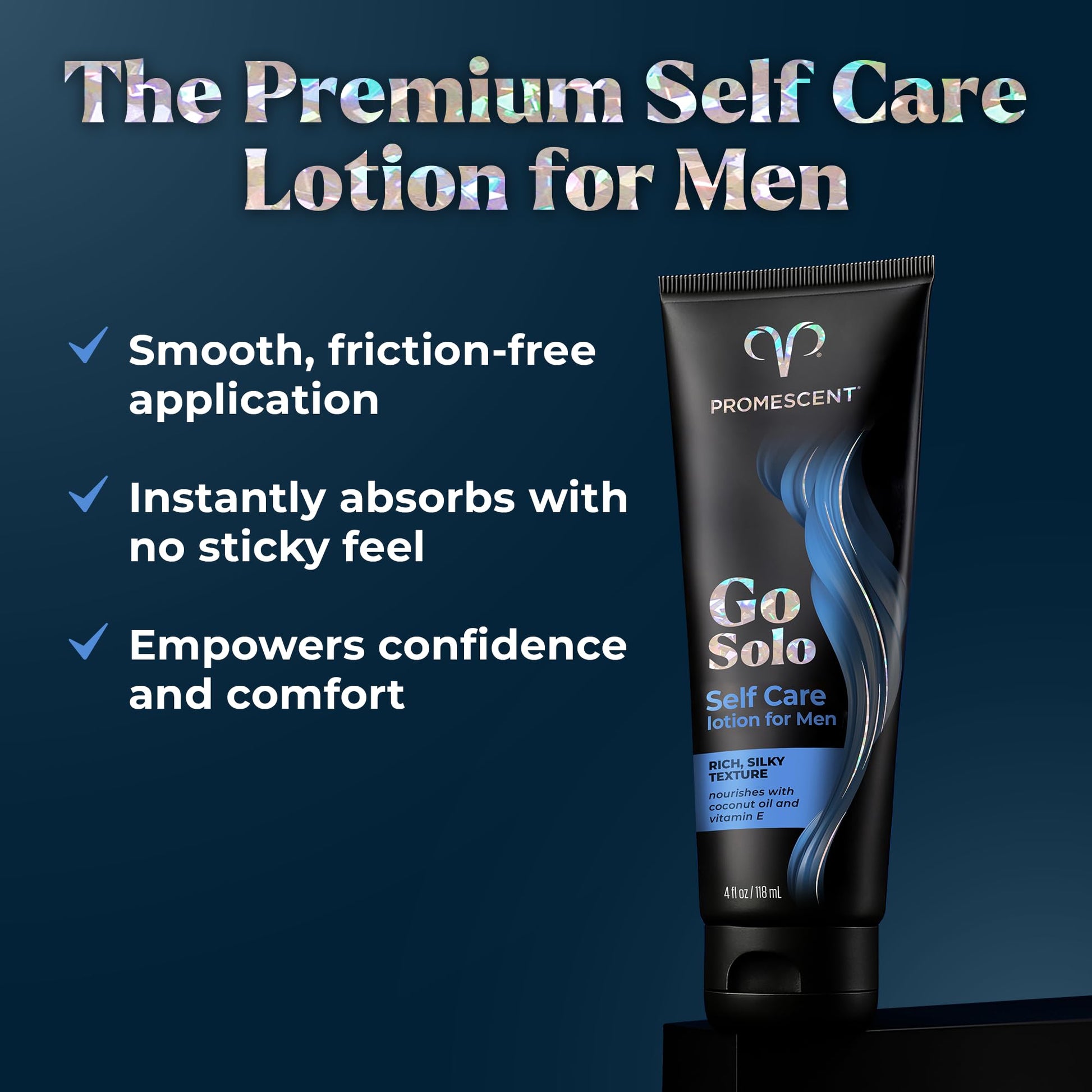 Promescent Go Solo Lotion for Men, Natural Unscented Moisturizing Ingredients with Coconut Oil and Sweet Almond Oil, Creamy Natural Texture, Fast-Absorbing, Made in the USA, 4 fl oz Promescent uk supplements