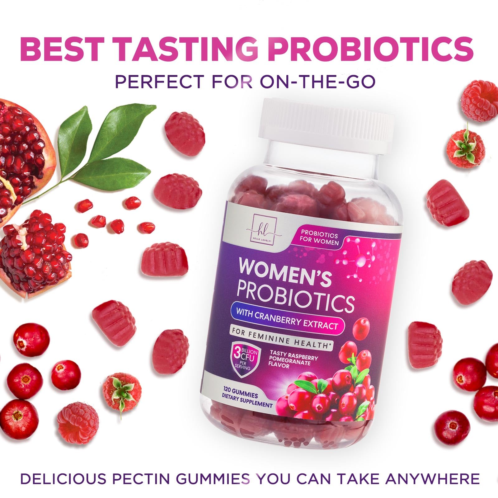 Probiotics for Women + Cranberry - 3 Billion CFU Guaranteed & 6 Vegan Strains for Women's Hello Lovely! uk supplements
