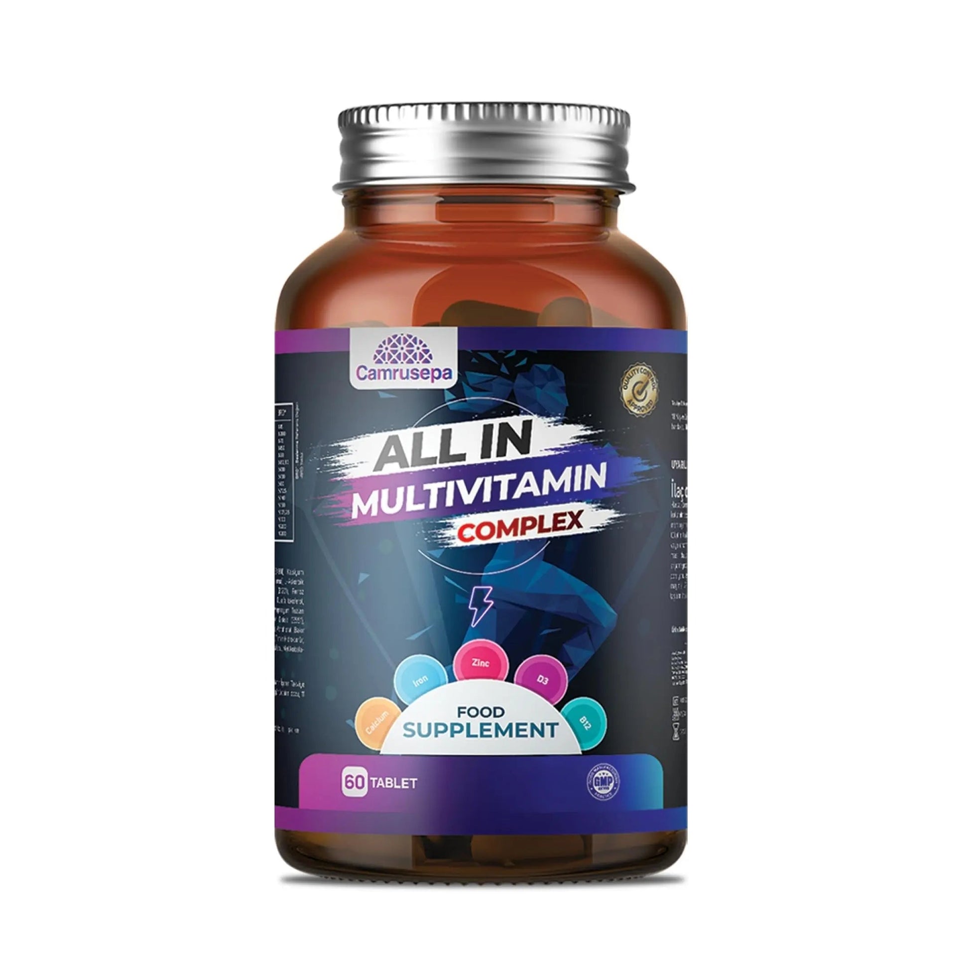 CAMRUSEPA All in Multivitamin Complex – Daily Tablet with Calcium, Iron, Zinc, Vitamin C, B Complex, D3, E, A & More – Complete Daily Nutritional Support for Adults Camrusepa uk supplements