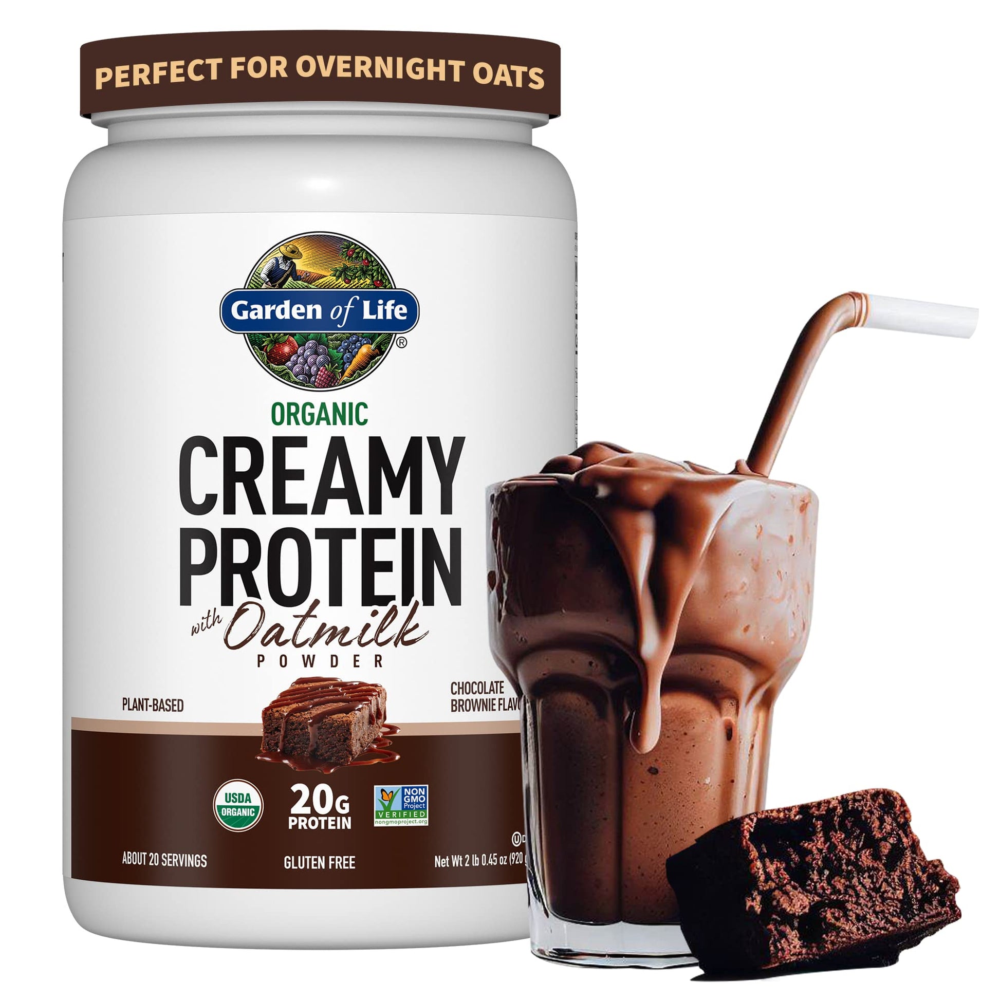 Garden of Life Creamy Organic Vegan Protein Powder + OatMilk, 20g Complete Plant Garden of Life uk supplements
