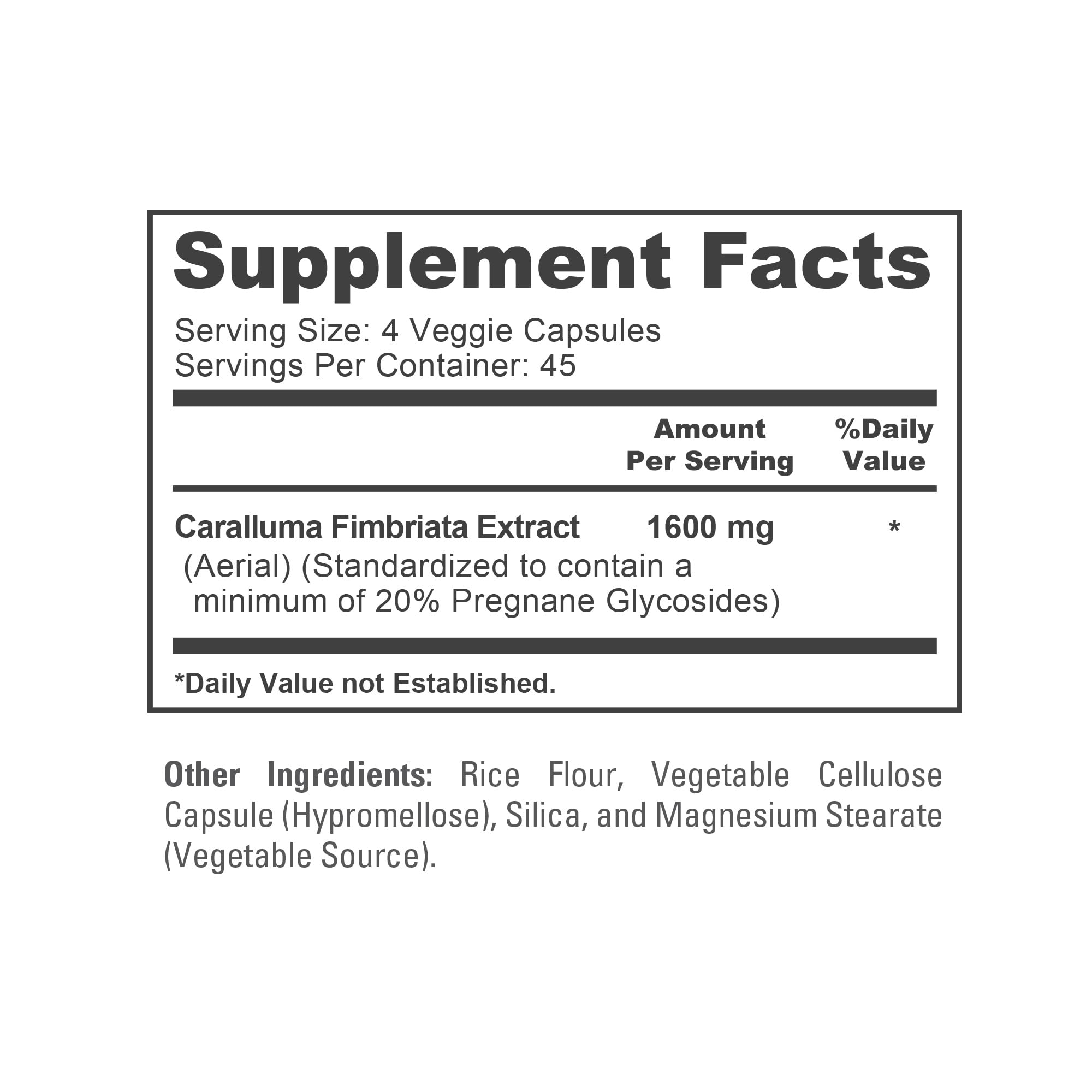 NusaPure Caralluma Fimbriata 1600mg - 180 Veggie Capsules (Non-GMO, Vegan) NusaPure uk supplements
