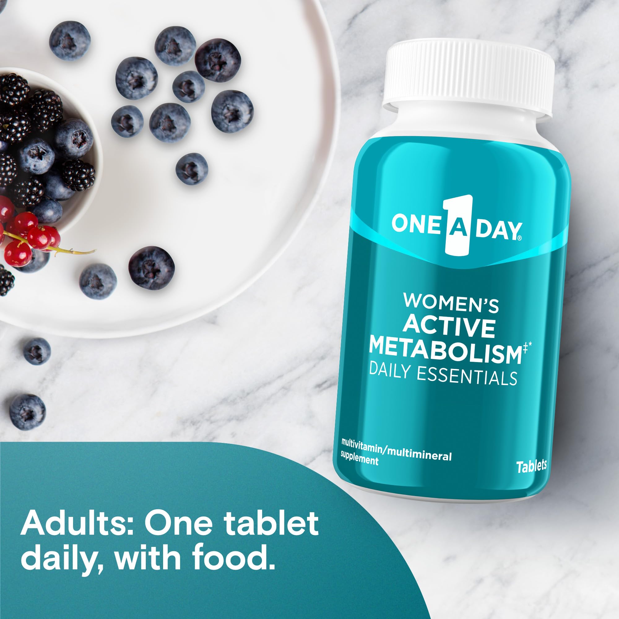 One A Day Women's Active Metabolism Daily Essential, Multivitamin for Women, Metabolism Support, Vitamins for Women with All 8 B-Vitamins, Vitamin D, Magnesium & More,120 Count ONE A DAY uk supplements