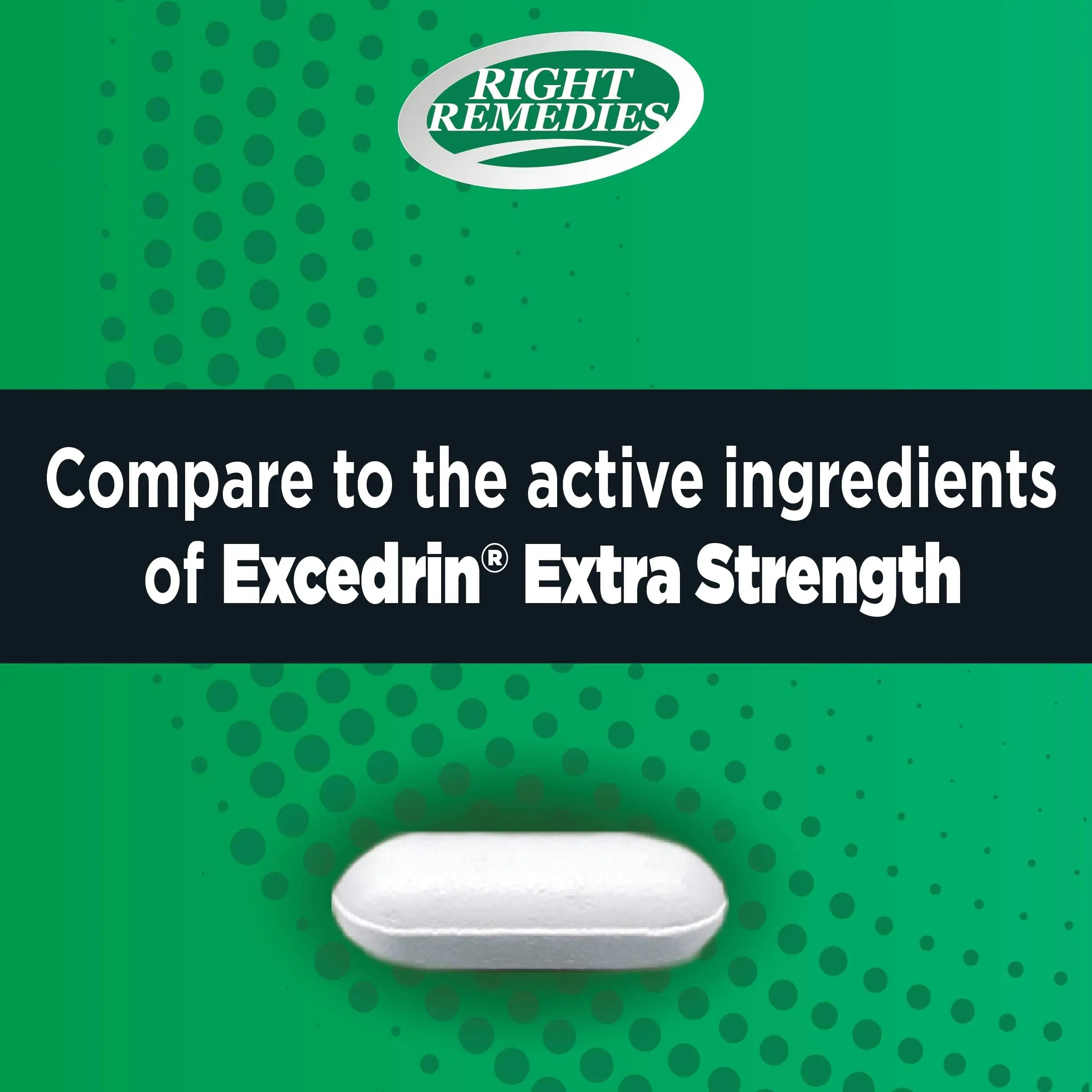 RIGHT REMEDIES Extra Strength Headache Relief with Acetaminophen, Aspirin (NSAID) & Caffeine, (300 caplets), Back & Body Pain Relief, Compare to The Active Ingredients in Excedrin® Extra Strength RIGHT REMEDIES uk supplements
