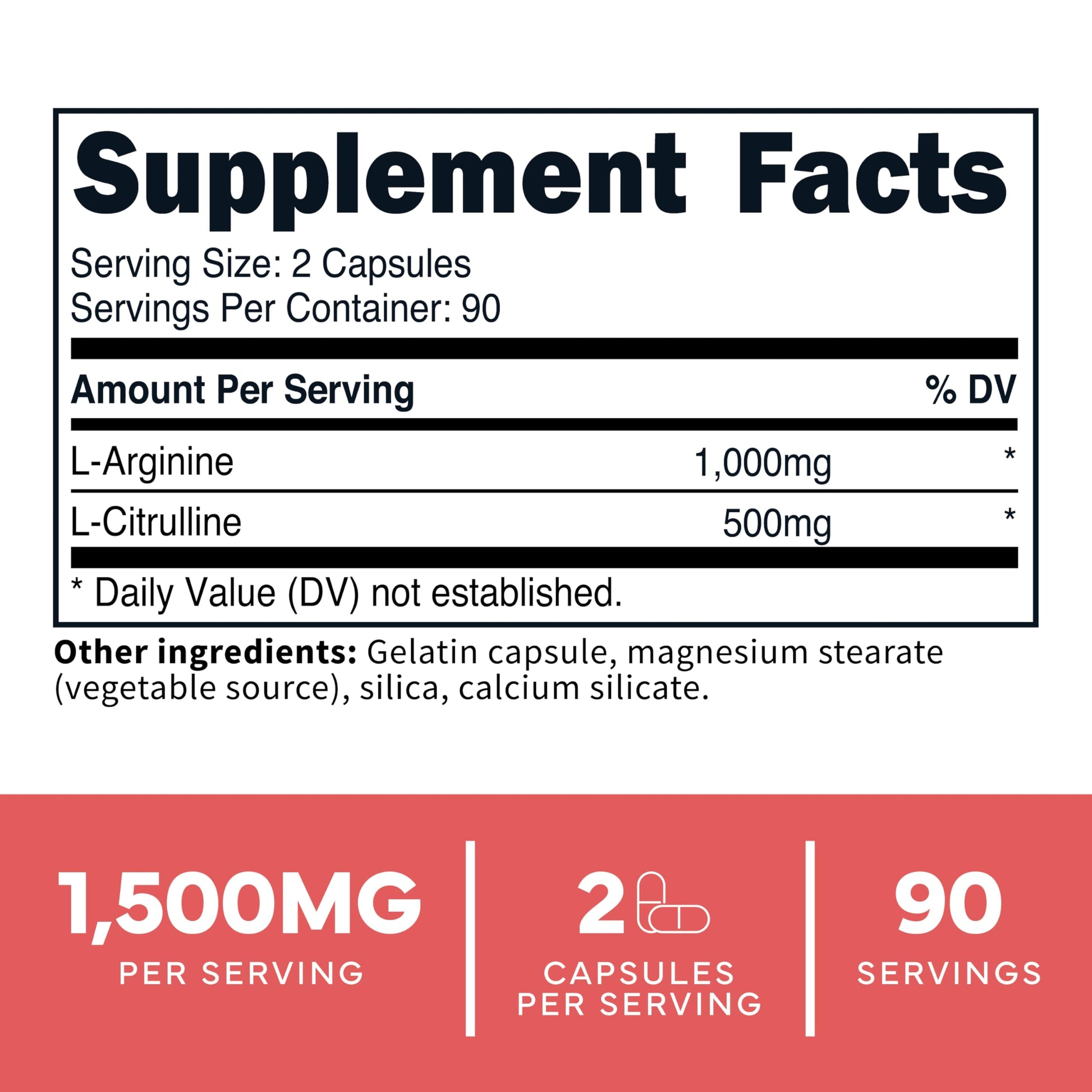 Type Zero L-Arginine + L-Citrulline Supplement (1500mg) - Nitric Oxide Booster - Clean, Keto-Friendly, GMO-Free, 180 Capsules, 90 Servings Type Zero uk supplements