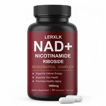 LERXLK NAD+ Supplement 1000mg – Liposomal Nicotinamide Riboside with Resveratrol, Advanced Cellular Energy & Healthy Aging Support, 60 Vegetarian Capsules LERXLK uk supplements