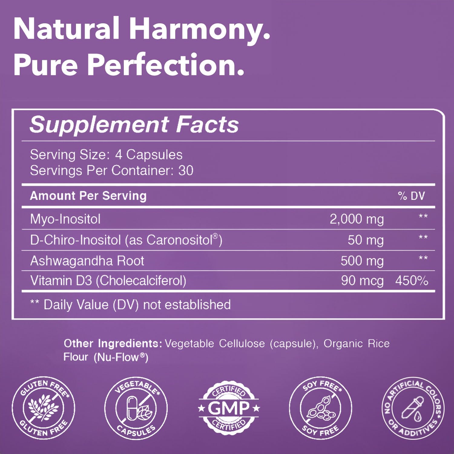 Myo-Inositol & D-Chiro Inositol 40:1 Blend + Vitamin D3 + Ashwagandha - Vegan Capsule Intimate Rose uk supplements