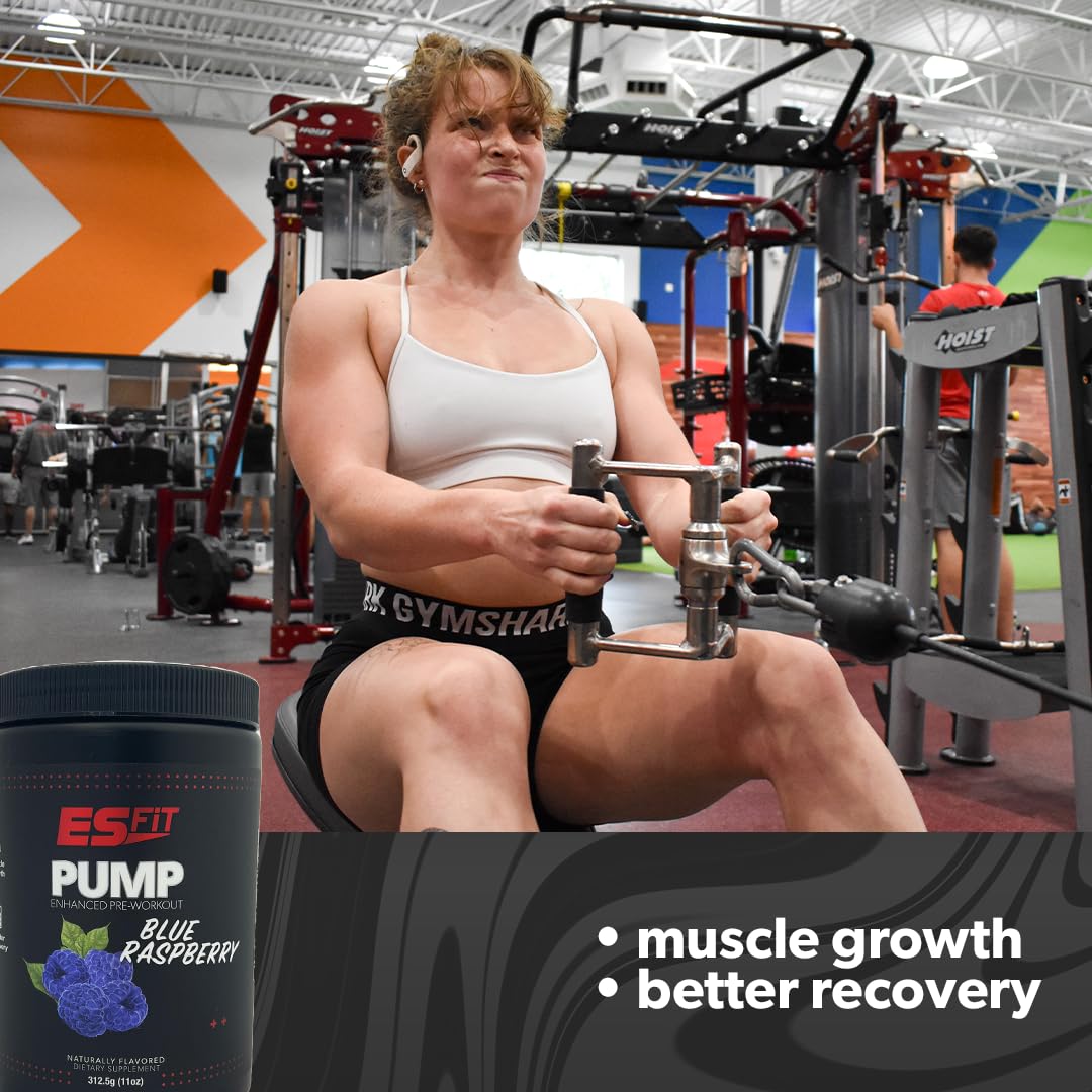 ES FiT Pump Pre-Workout | 14.8oz - 30 Servings | Pre-Workout Supplement | Increase ES FiT uk supplements
