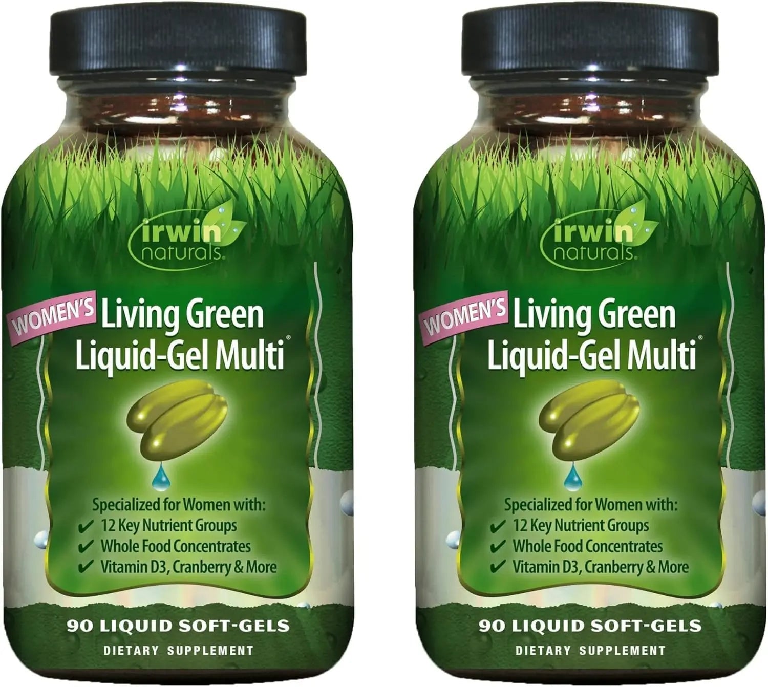 Irwin Naturals Women's Living Green Liquid-Gel Multi - 120 Liquid Softgels, Pack of 2 - Includes 70 Essential Nutrients, Vitamins & Minerals Irwin Naturals uk supplements