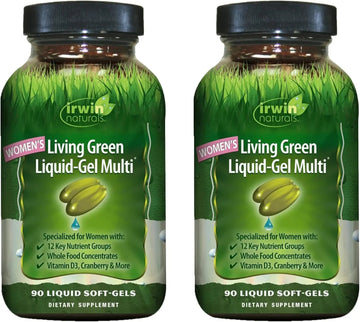Irwin Naturals Women's Living Green Liquid-Gel Multi - 120 Liquid Softgels, Pack of 2 - Includes 70 Essential Nutrients, Vitamins & Minerals Irwin Naturals uk supplements