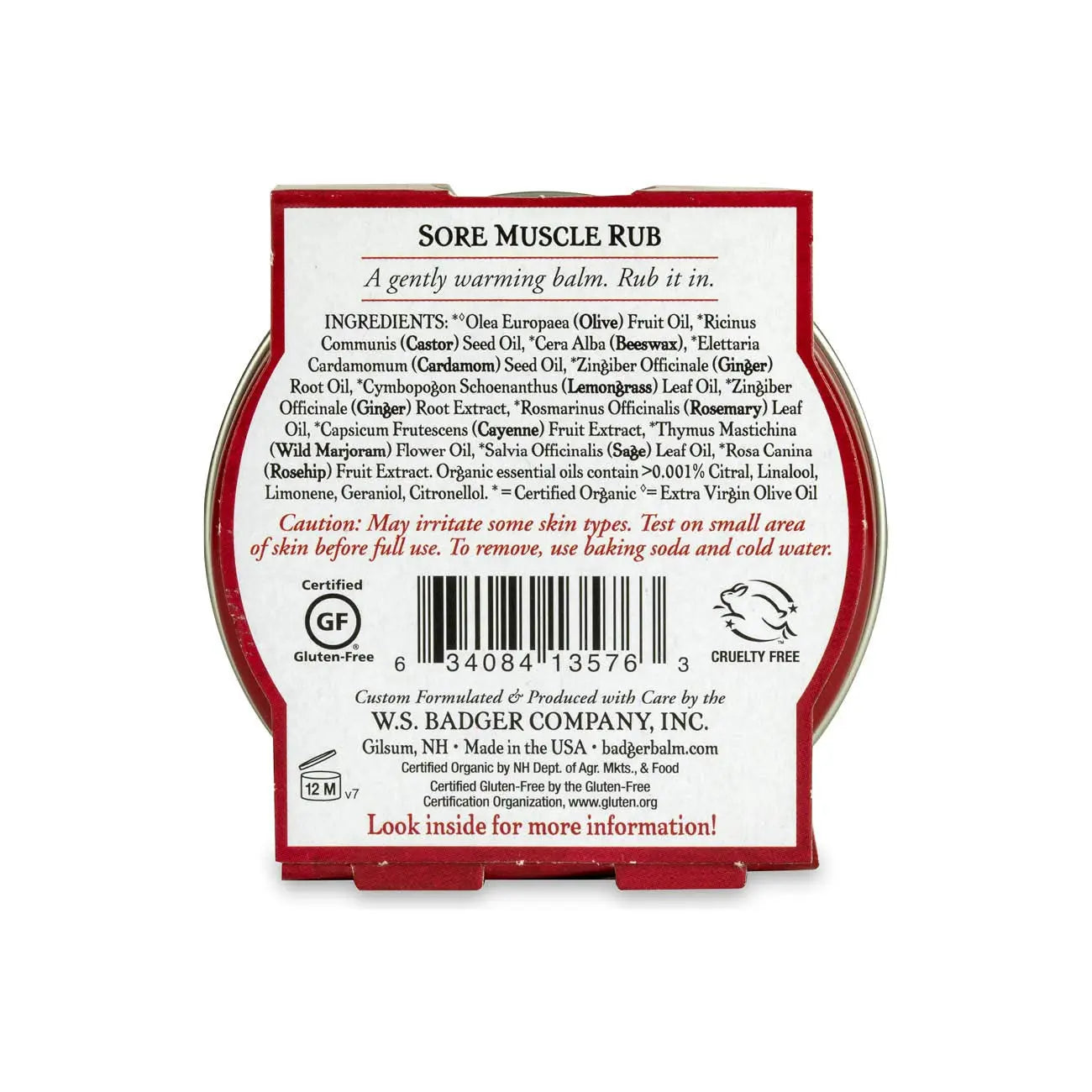 Badger Sore Muscle Rub Tin, Cayenne & Ginger, 2 oz (1 Pack) Badger uk supplements