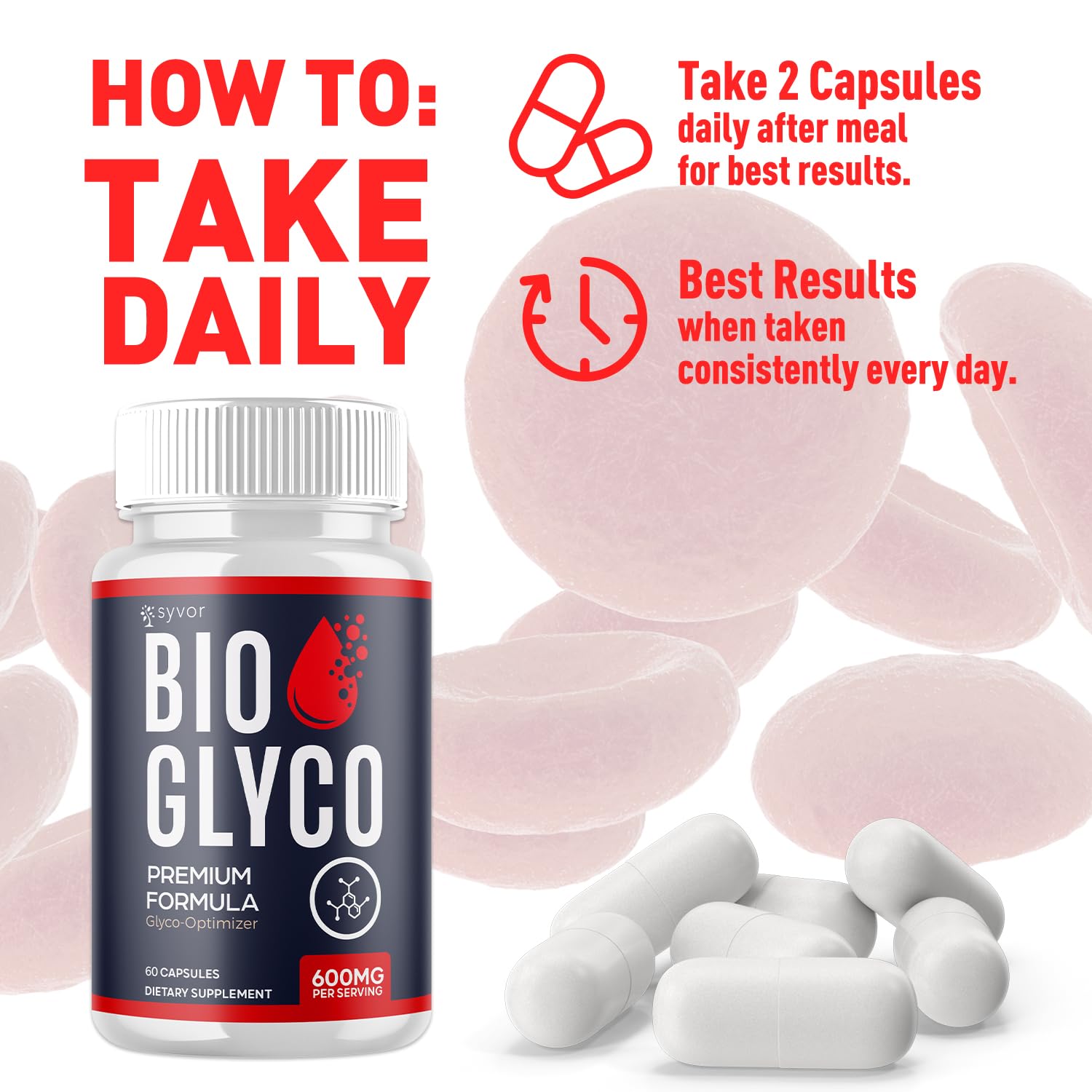 (2 Pack) Bio Glyco Capsules, Official BioGlyco Blood Health Support Pills with All Natural Ingredients, Advanced Blood Optimizer with Maximum Strength Premium Vitamins for Women & Men (120 Capsules) Syvor uk supplements