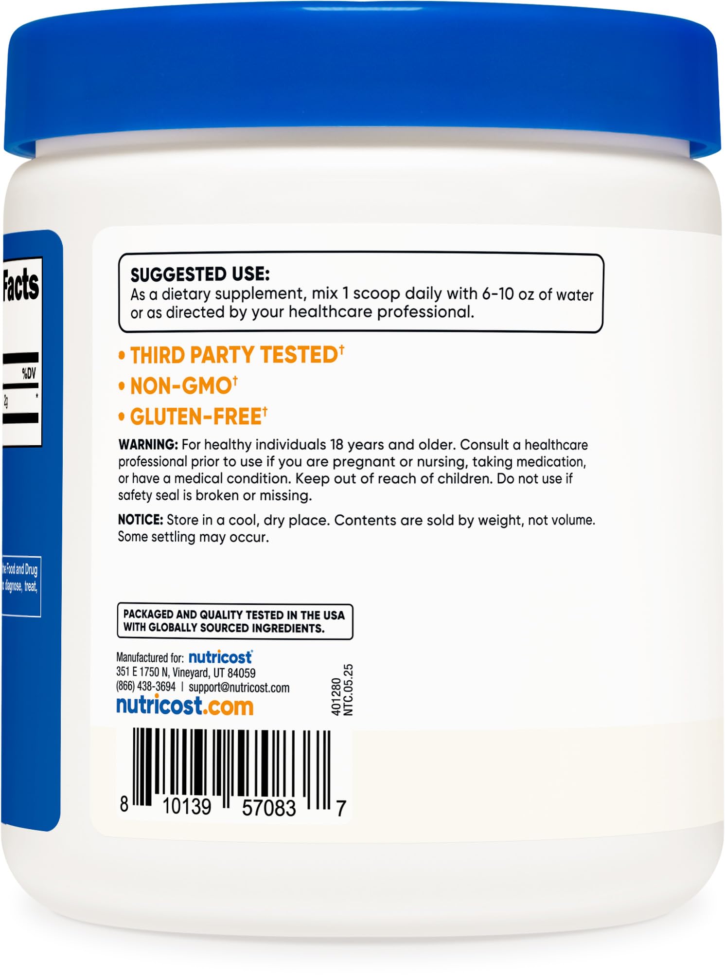 Nutricost Taurine Powder 250 Grams - 125 Servings, 2000mg Per Serving Nutricost uk supplements